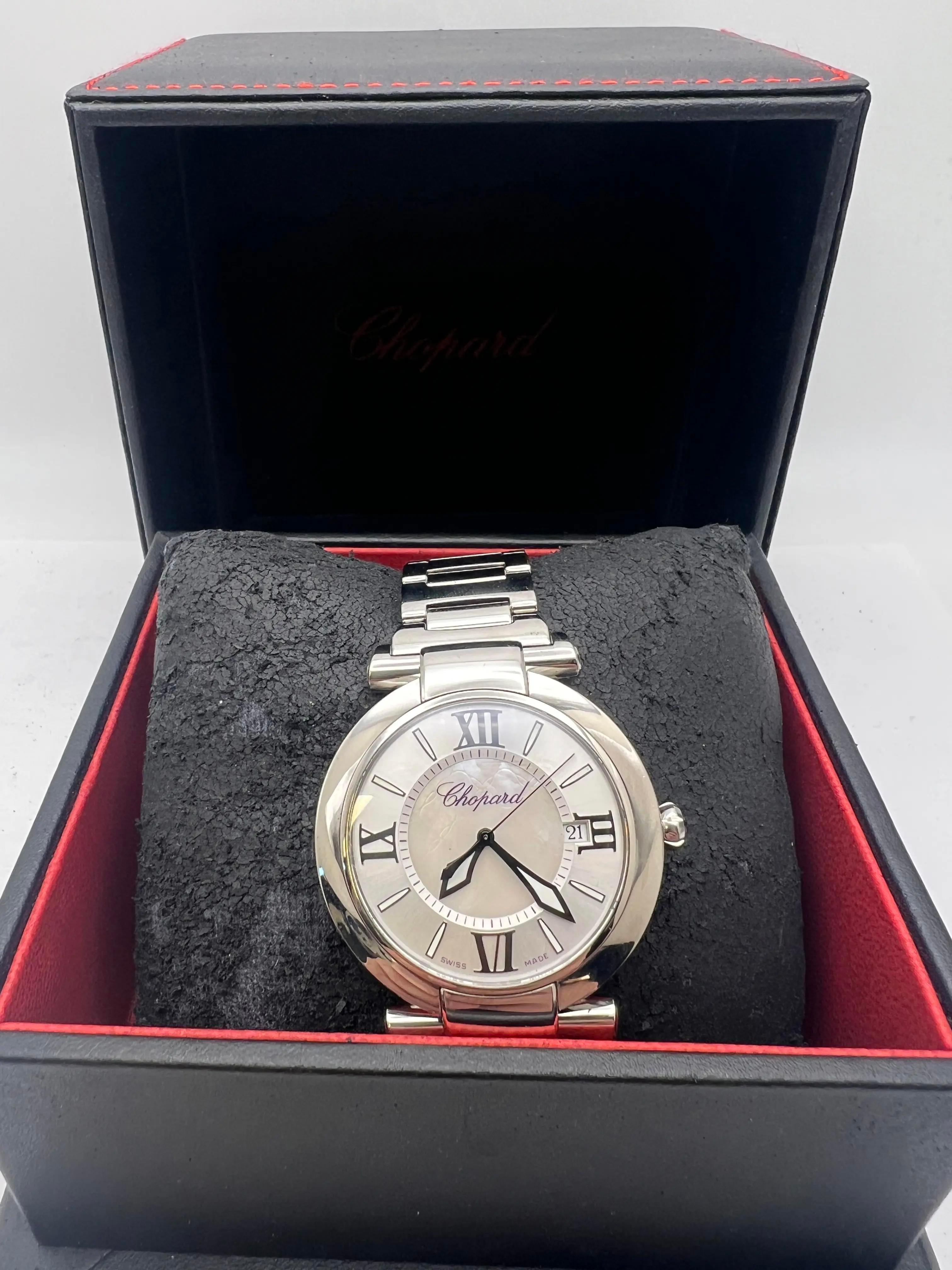 Chopard Imperiale 40mm Plata Madreperla Esfera Romana 388531-3011 Estuche en venta 1