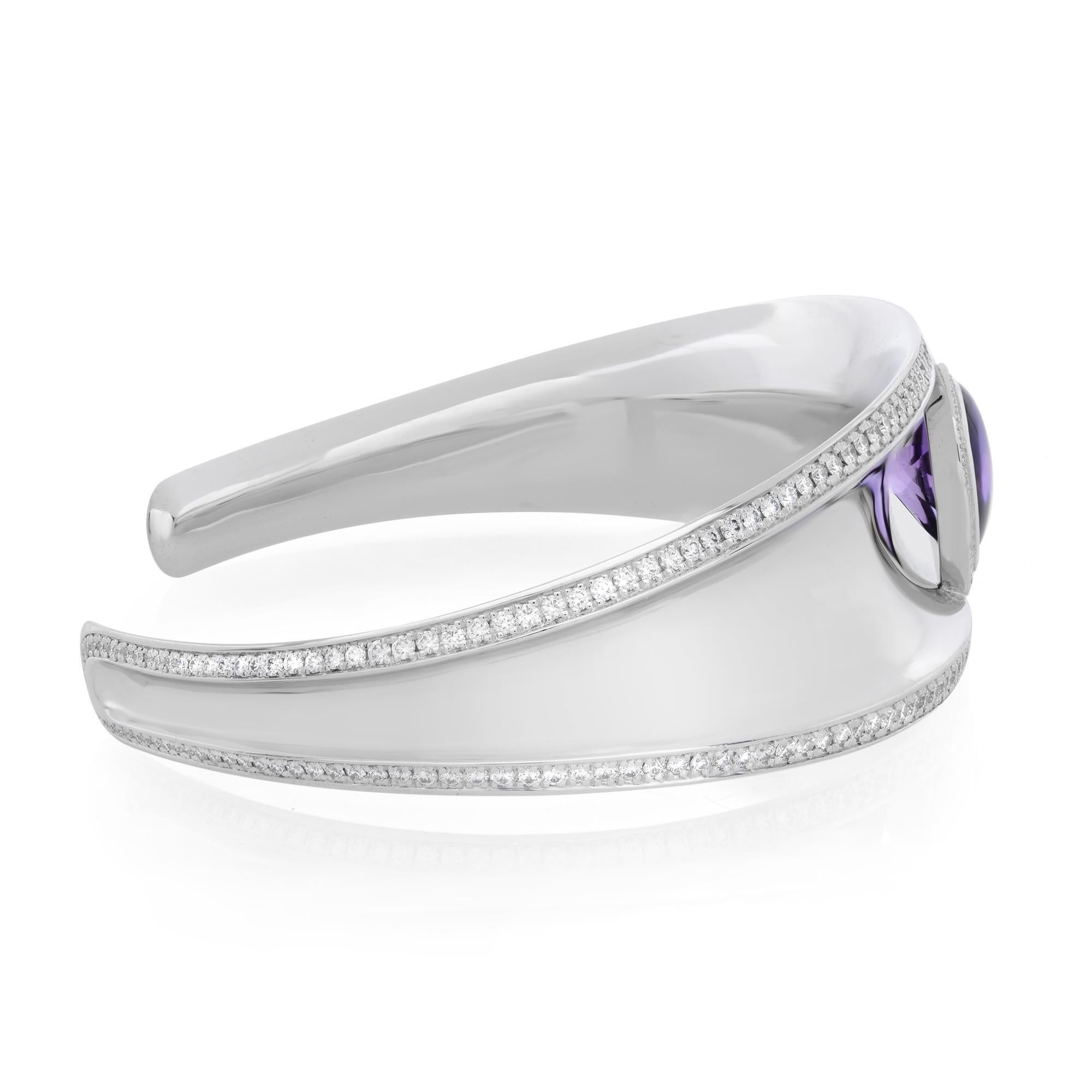 Moderne Chopard Bracelet manchette Imperiale Améthyste et Diamants Or blanc 18k 2.38cttw en vente