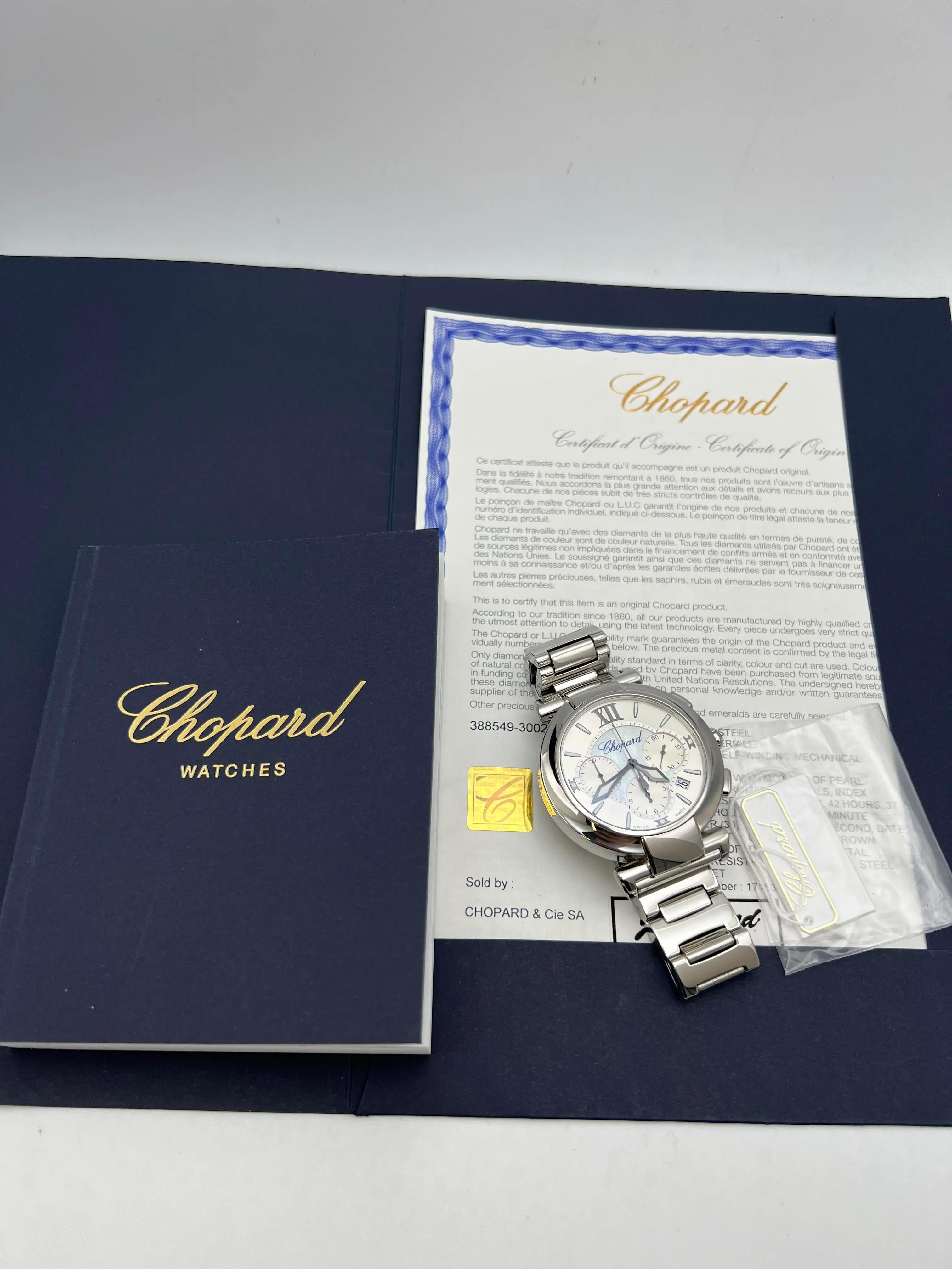 Chopard Imperiale Cronografo 40mm MOP Quadrante Argento 388549-3002 Scatola Documenti in vendita 2