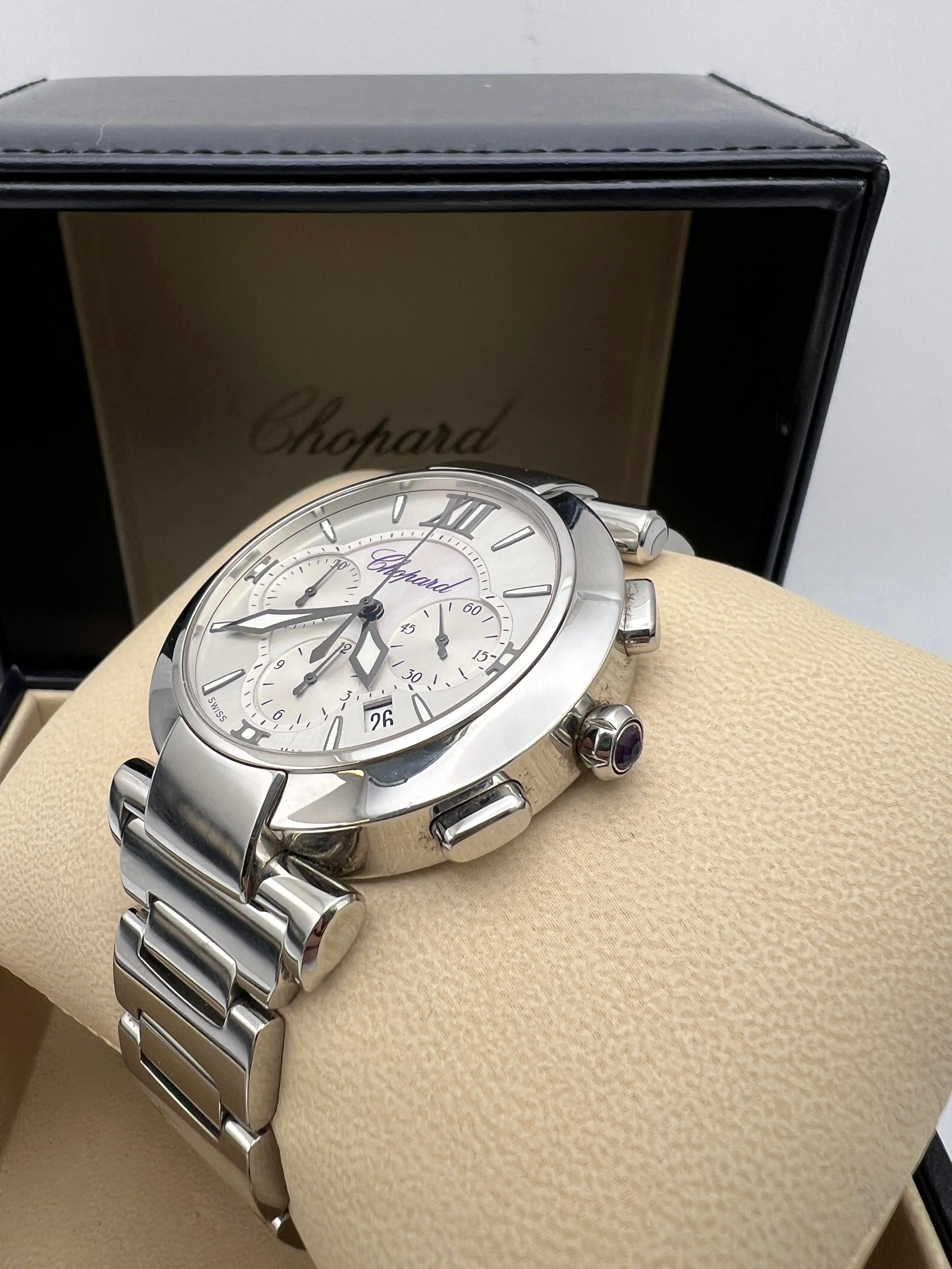 Chopard Imperiale Cronografo 40mm MOP Quadrante Argento 388549-3002 Scatola Documenti in vendita 3