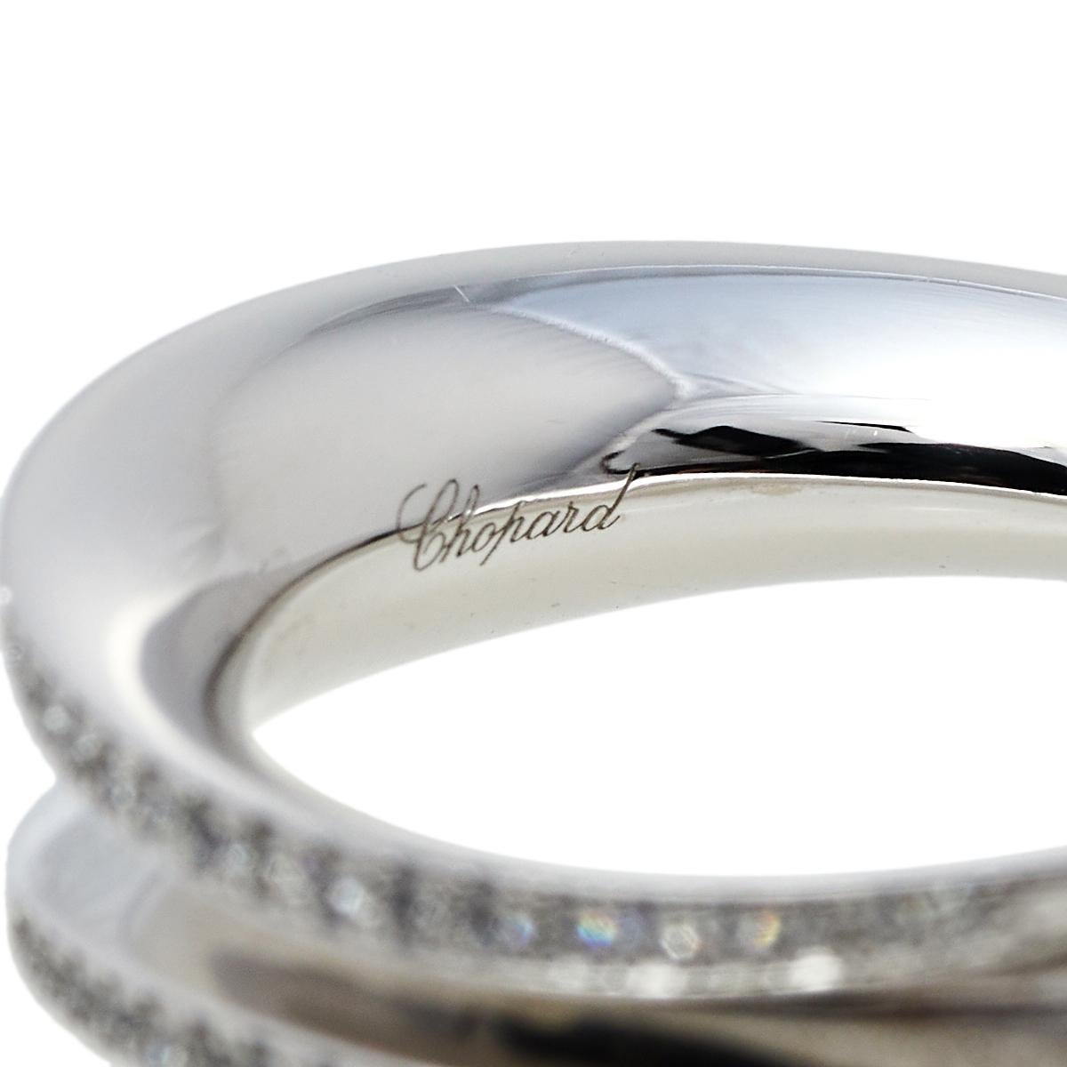 Chopard Imperiale Diamond 18K White Gold Ring Size 52 In Good Condition In Dubai, Al Qouz 2