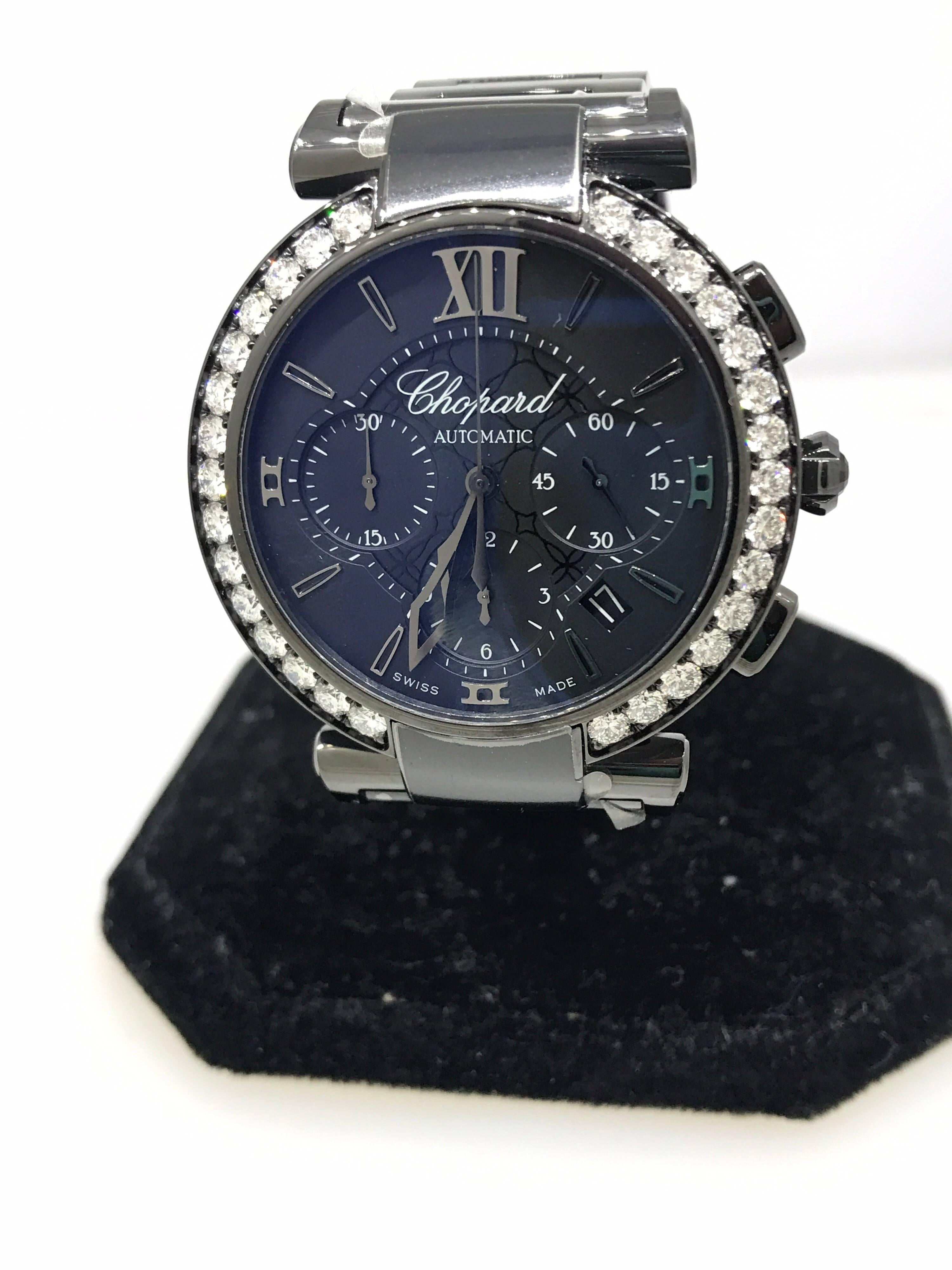 Chopard Imperiale Diamond Bezel Automatic Chronograph Ladies Watch 38/8549-3006 In New Condition For Sale In New York, NY