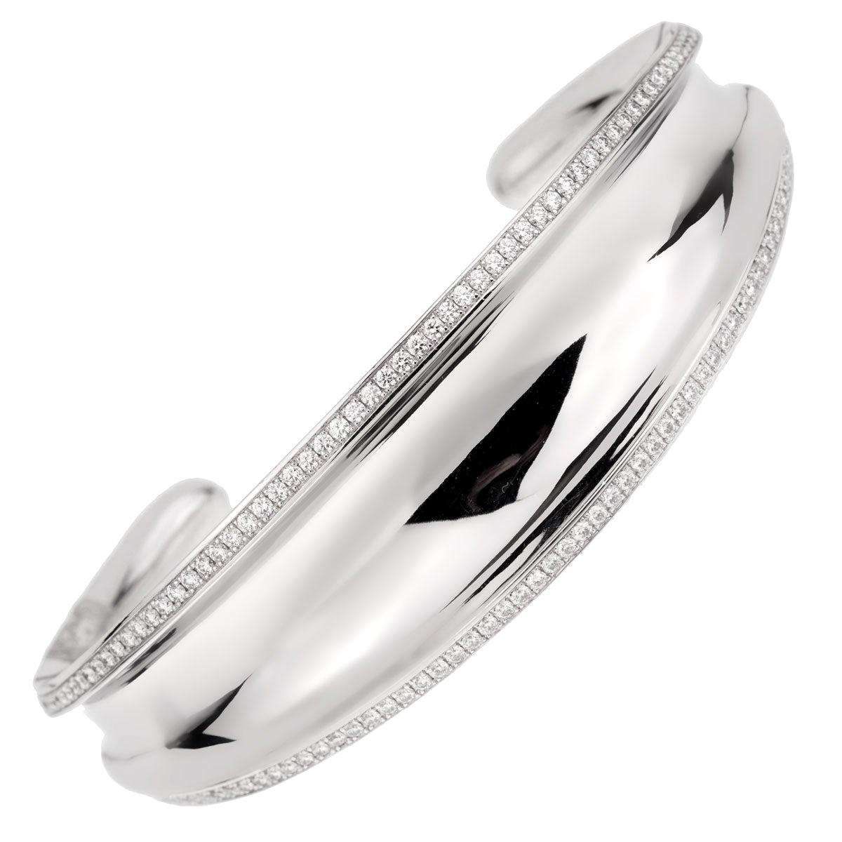 Chopard Bracelet manchette impérial en or blanc et diamants en vente