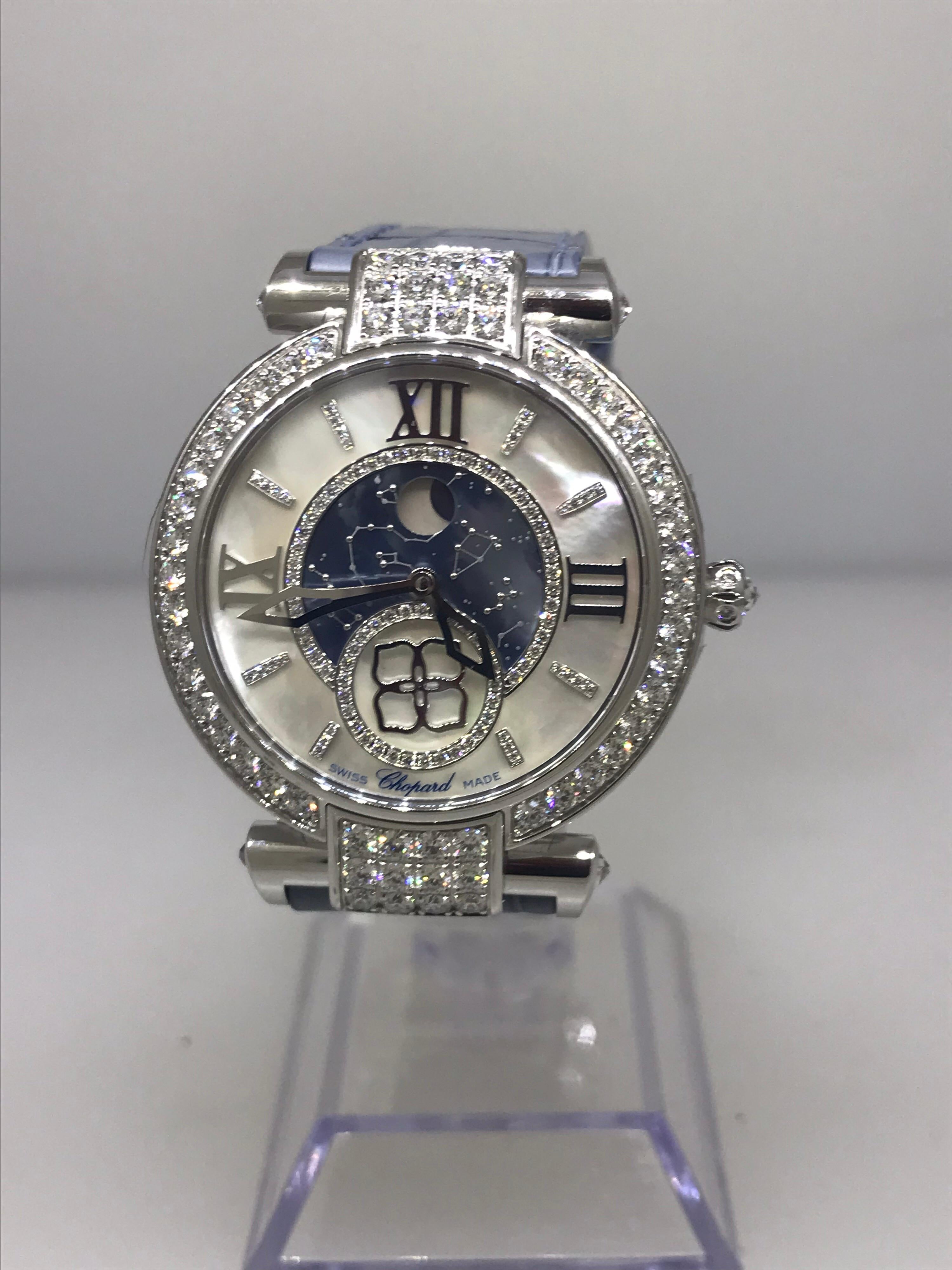 Chopard Imperiale Moonphase Automatic White Gold & Diamond Ladies Watch 38/4246 For Sale 7