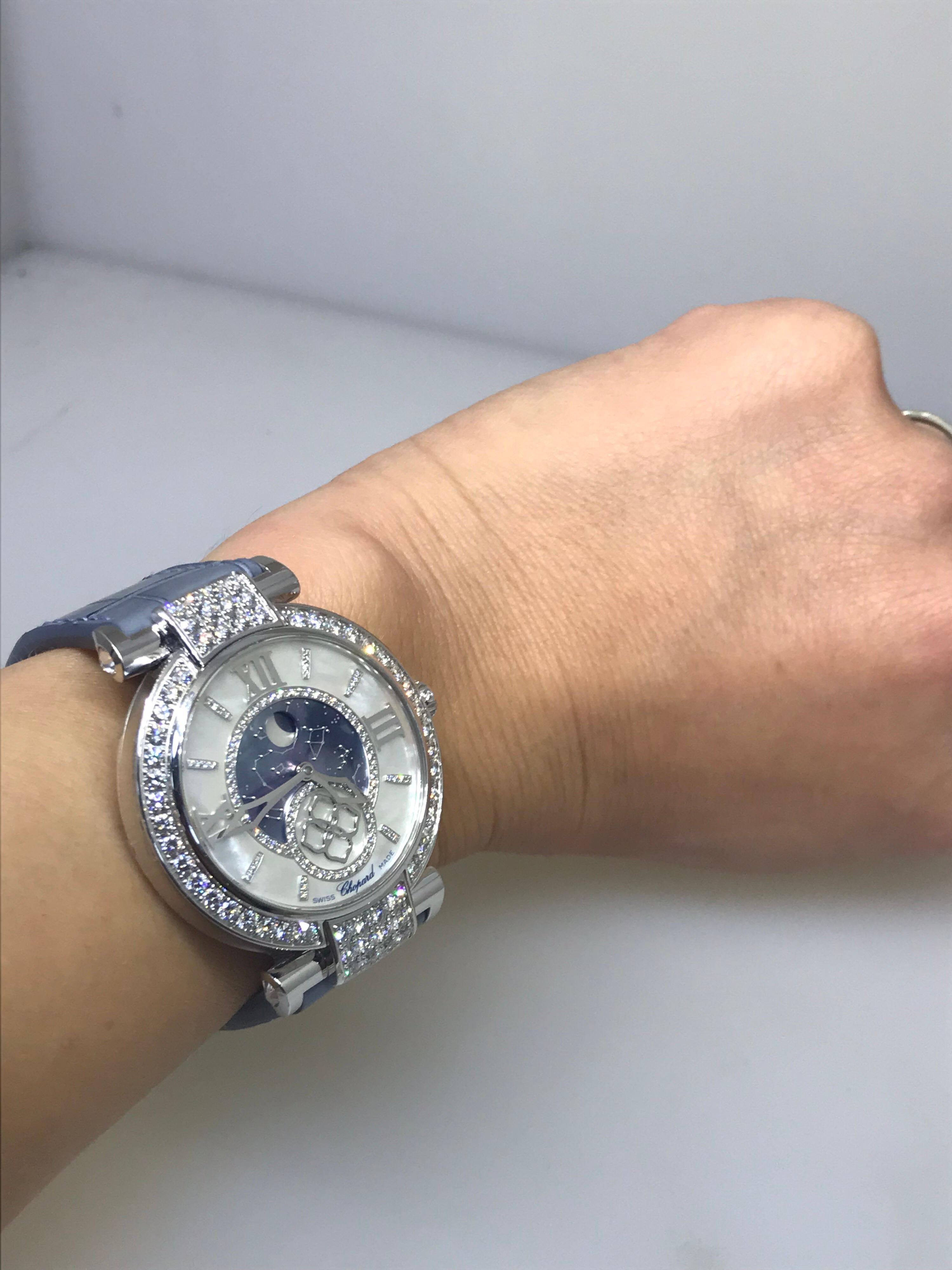 Chopard Imperiale Moonphase Automatic White Gold & Diamond Ladies Watch 38/4246 For Sale 9