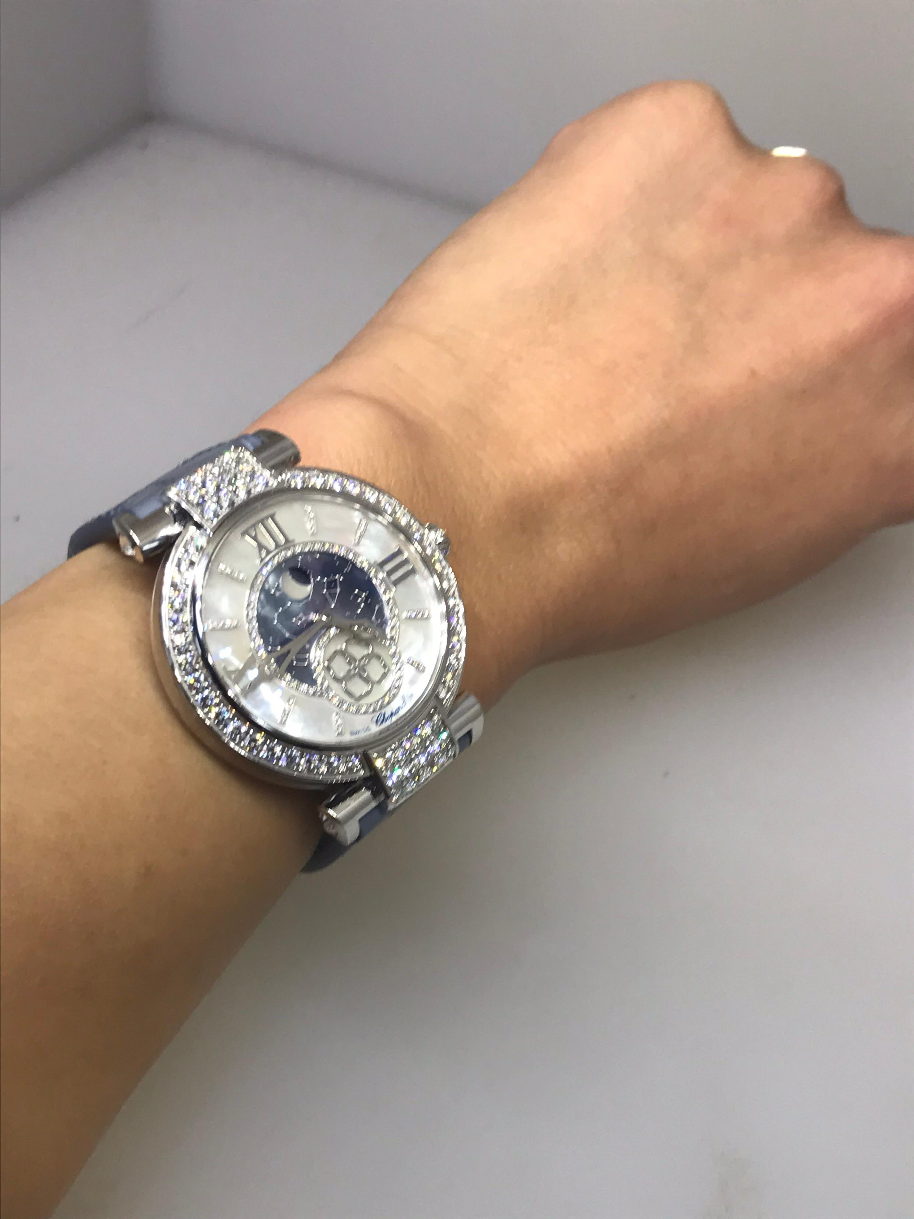 Chopard Imperiale Moonphase Automatic White Gold & Diamond Ladies Watch 38/4246 For Sale 10