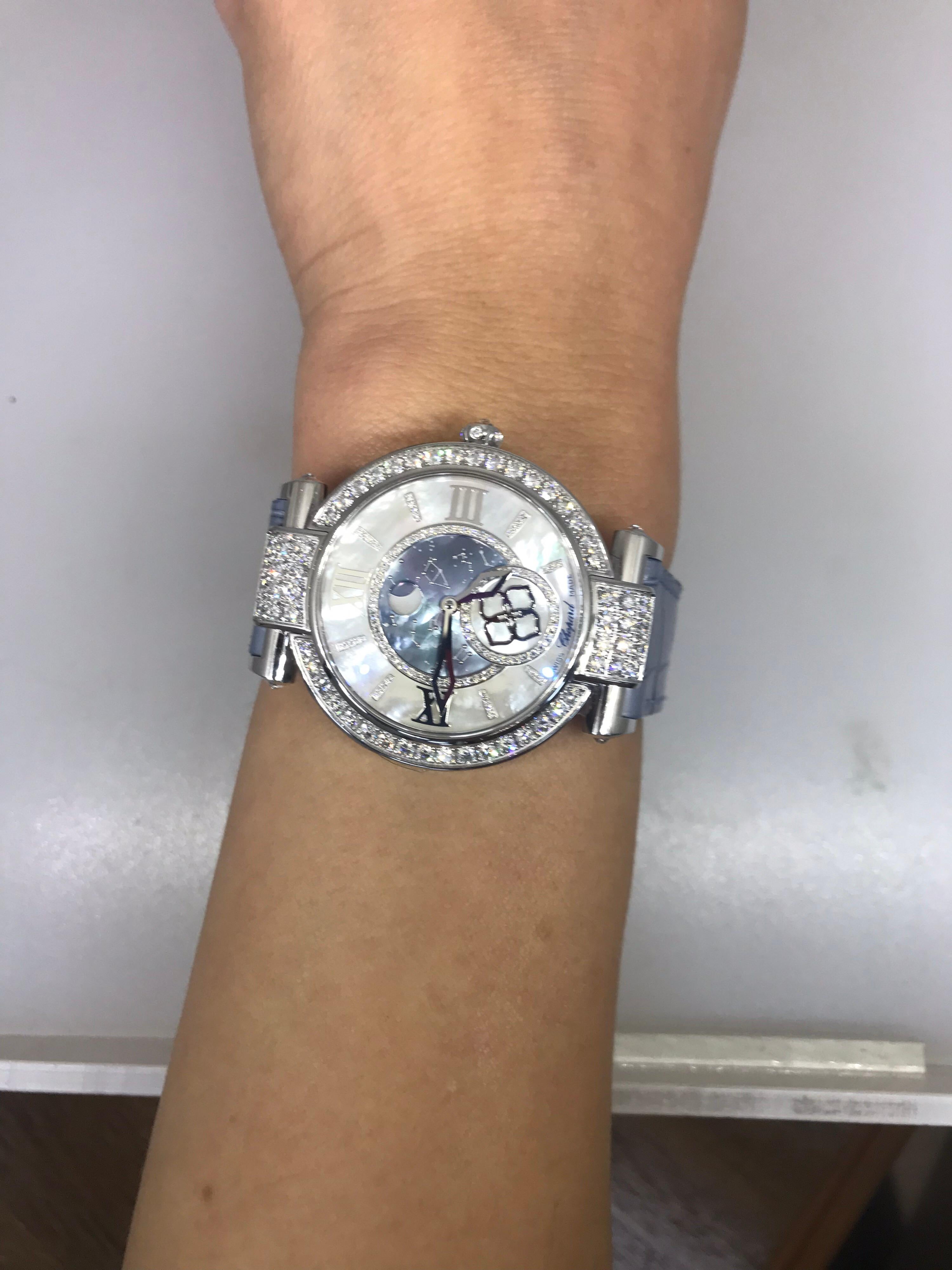 Chopard Imperiale Moonphase Automatic White Gold & Diamond Ladies Watch 38/4246 For Sale 11