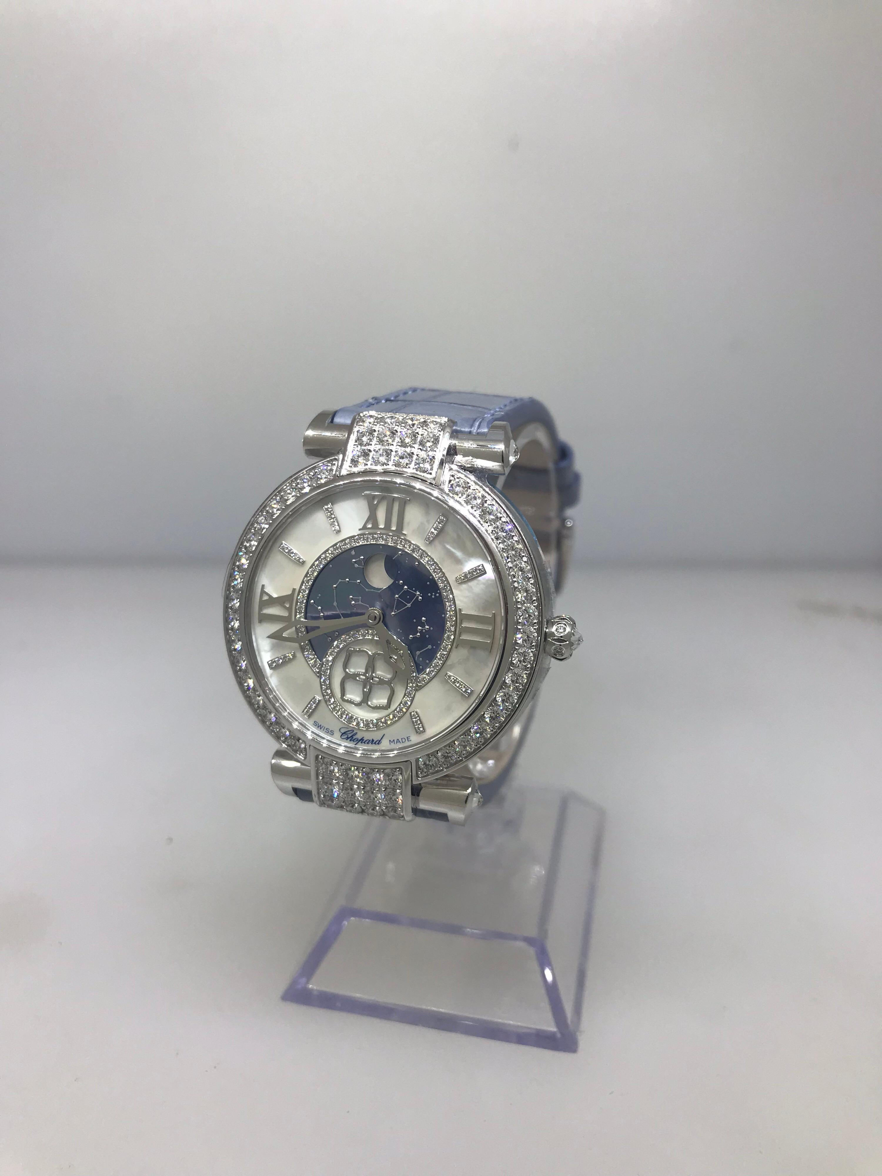Chopard Imperiale Moonphase Automatic White Gold & Diamond Ladies Watch 38/4246 For Sale 1