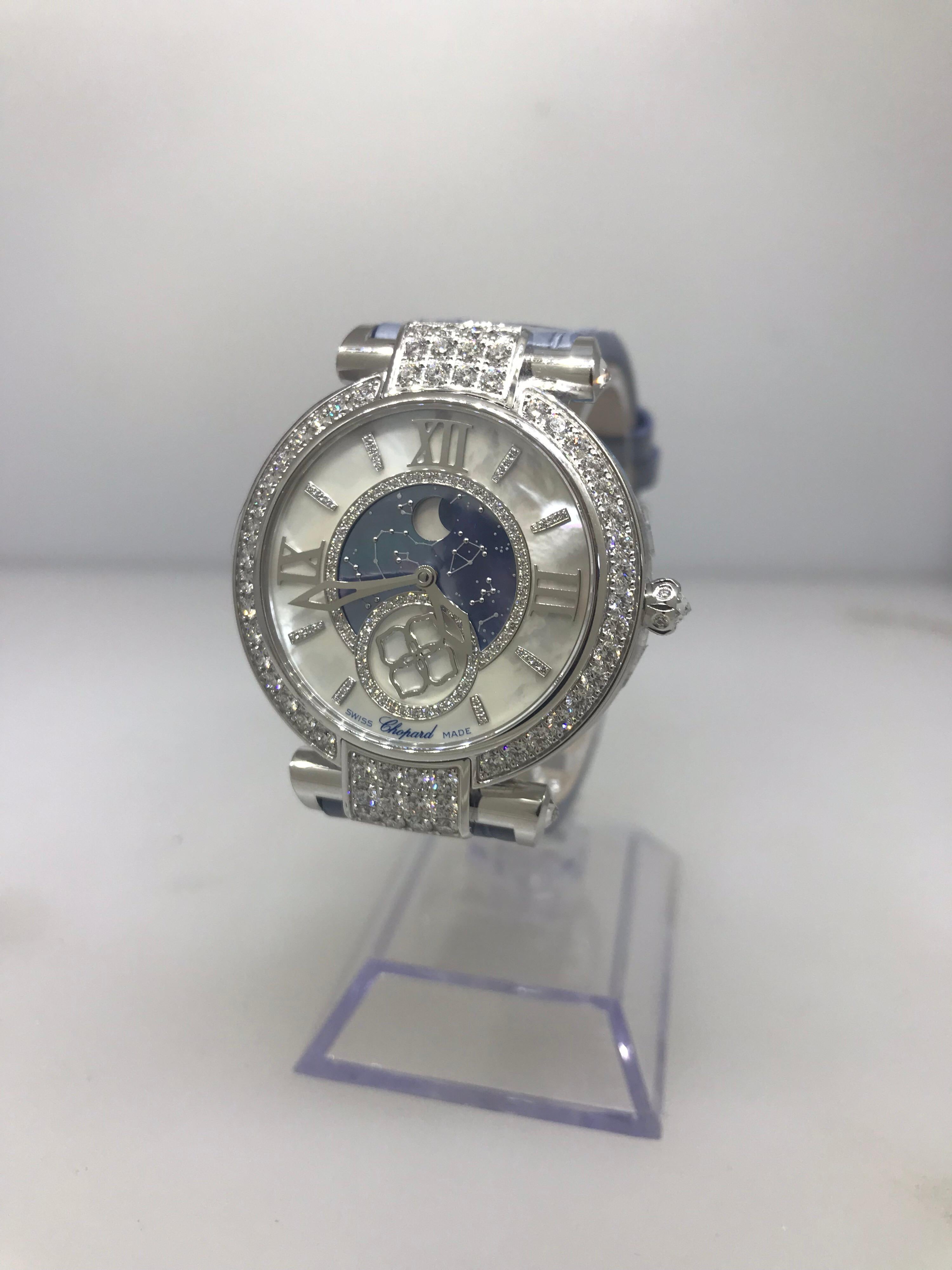 Chopard Imperiale Moonphase Automatic White Gold & Diamond Ladies Watch 38/4246 For Sale 2