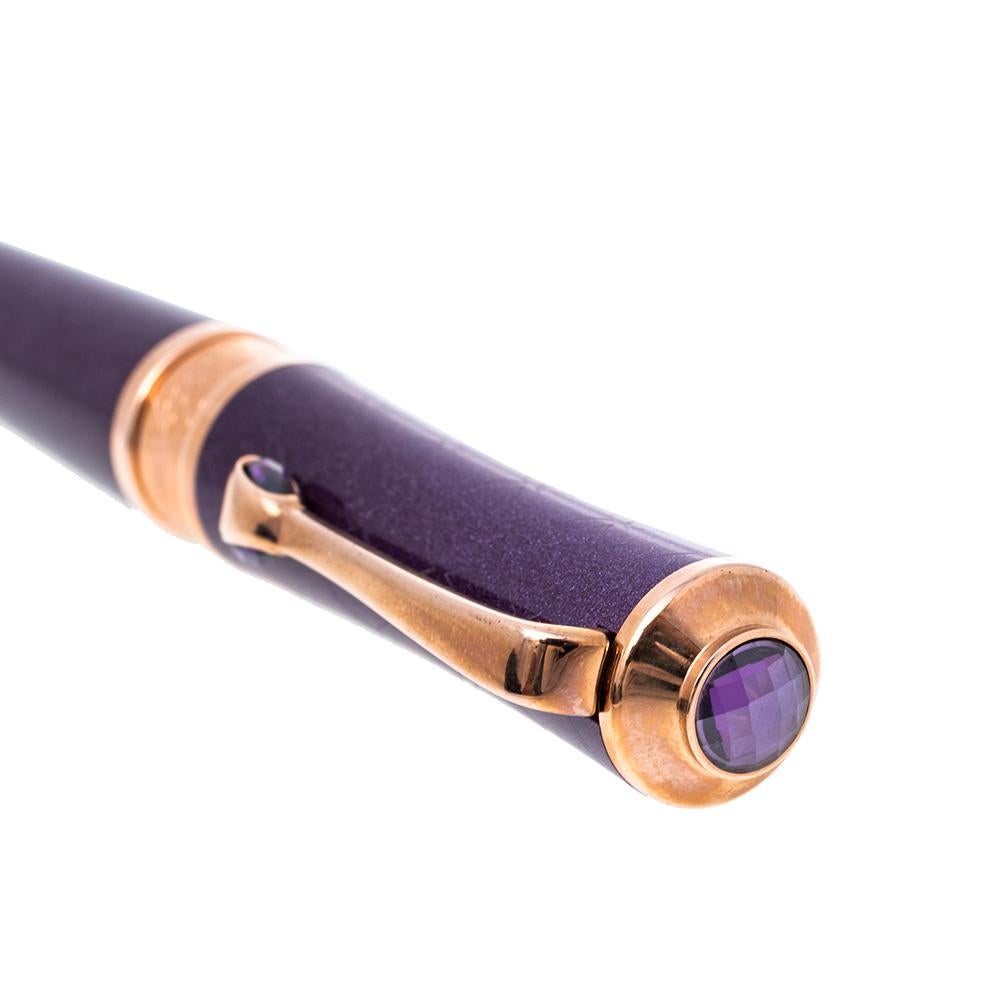 Black Chopard Imperiale Purple Resin Ballpoint Pen