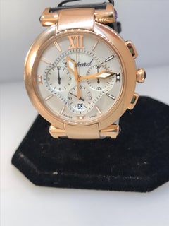 Chopard Imperiale Rose Gold Automatic Chronograph Leather Band Watch 382411-5001