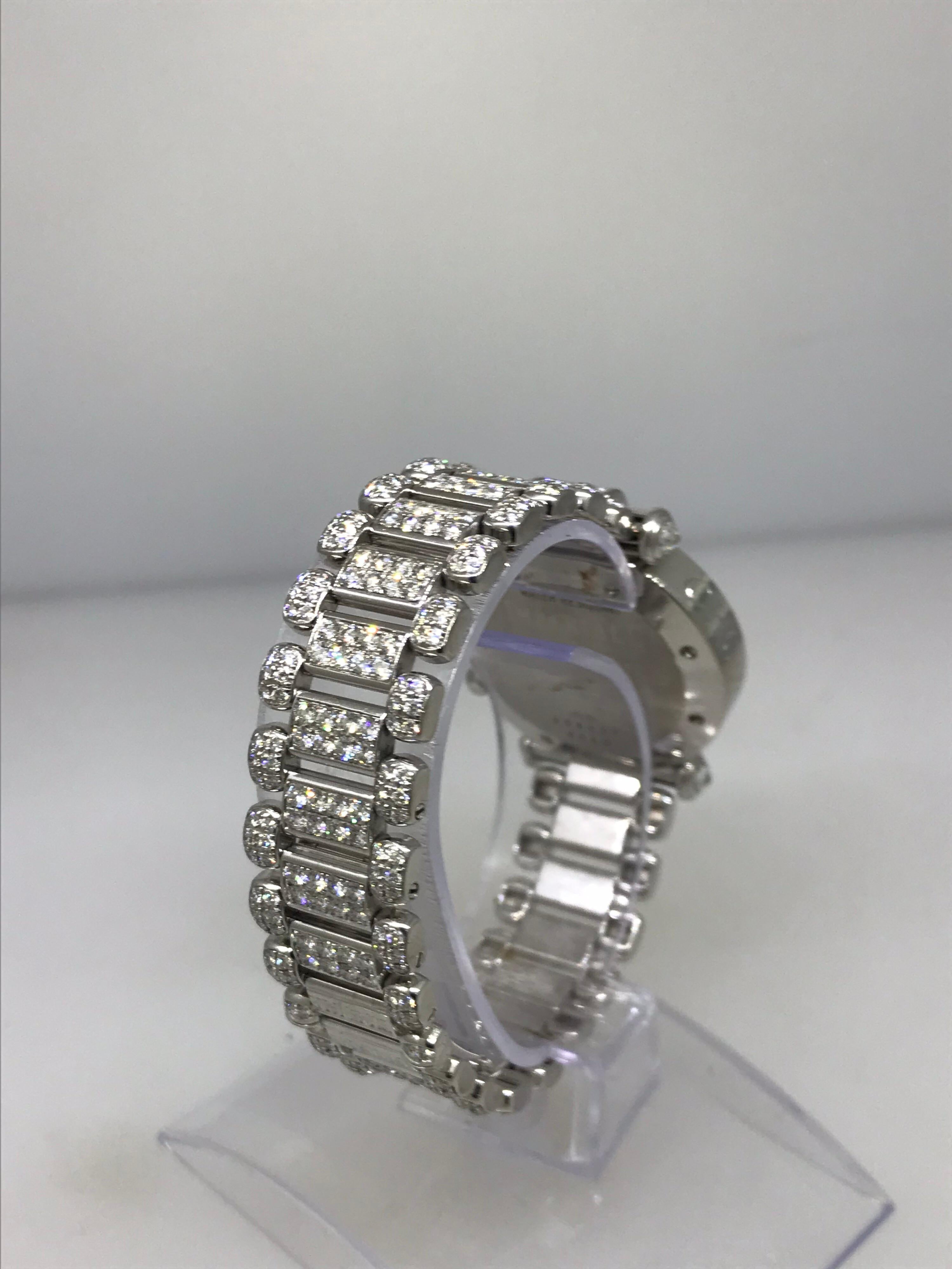 Chopard Imperiale White Gold Pavé Diamond Chronograph Bracelet Ladies Watch For Sale 2