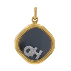 Chopard Initial Letter Diamond Pendant - Yellow Gold 18k Floating DH HD Monogram