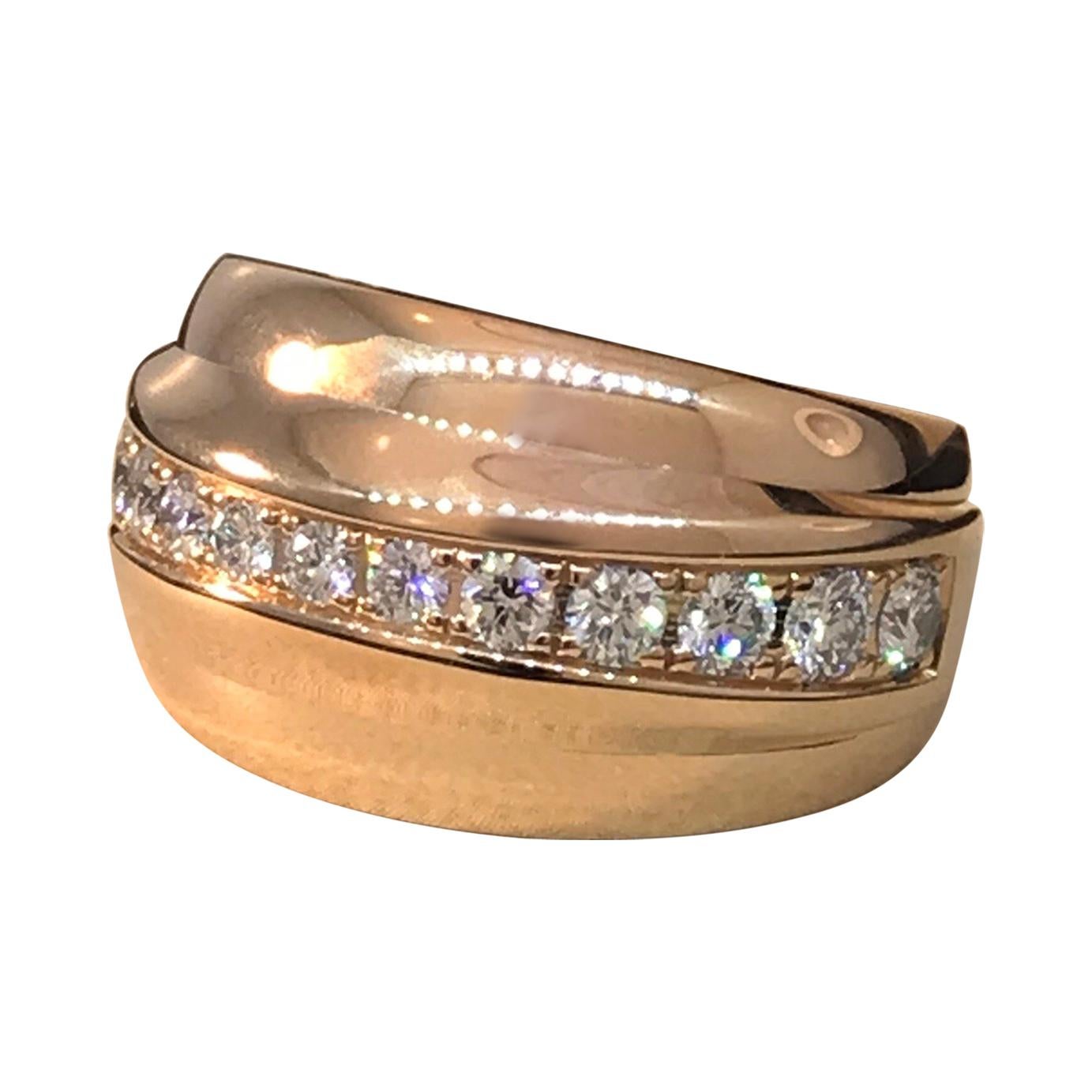 Chopard La Strada 18 Karat Rose Gold and Diamond Ring 82/9399-5110 For Sale