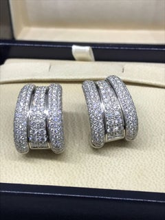Chopard La Strada 18 Karat White Gold Pave Diamond Earrings