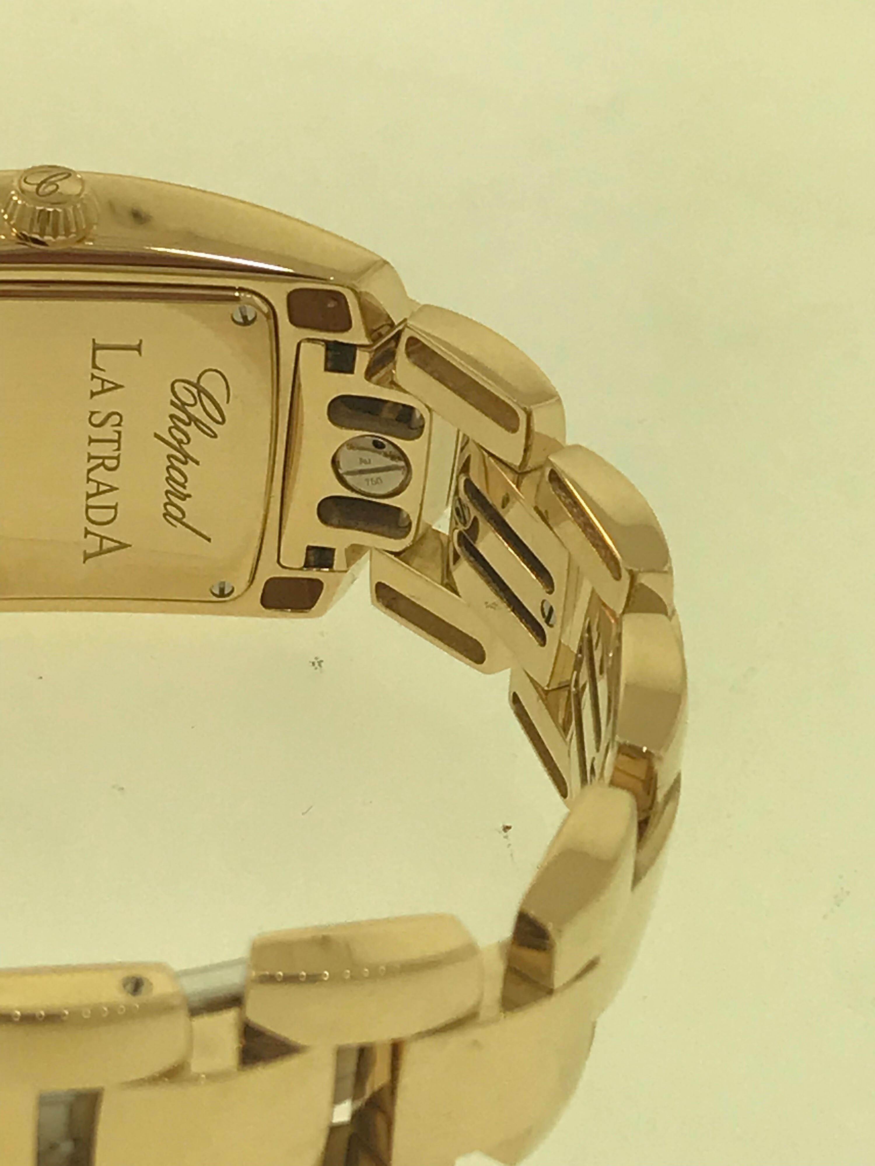 Chopard La Strada 18 Karat Yellow Gold Ladies Bracelet Watch 41/9254 For Sale 7