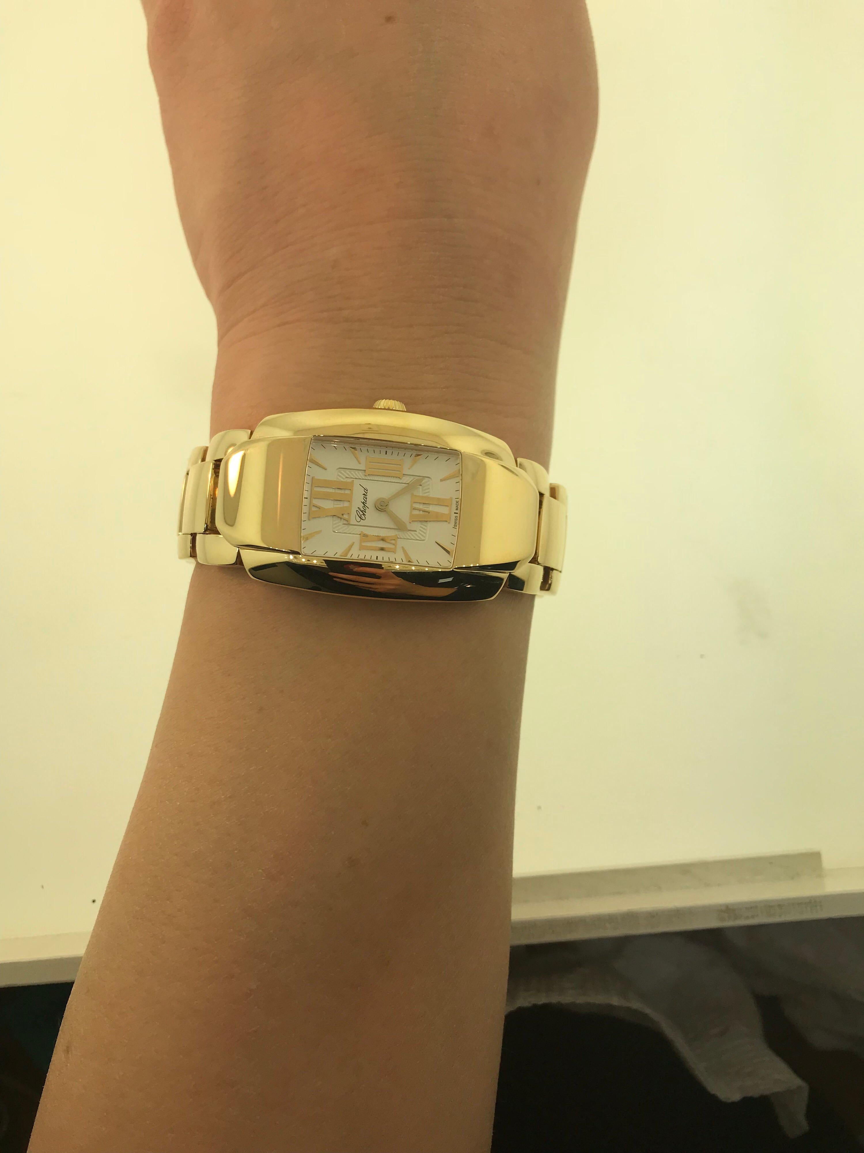 Chopard La Strada 18 Karat Yellow Gold Ladies Bracelet Watch 41/9254 For Sale 8