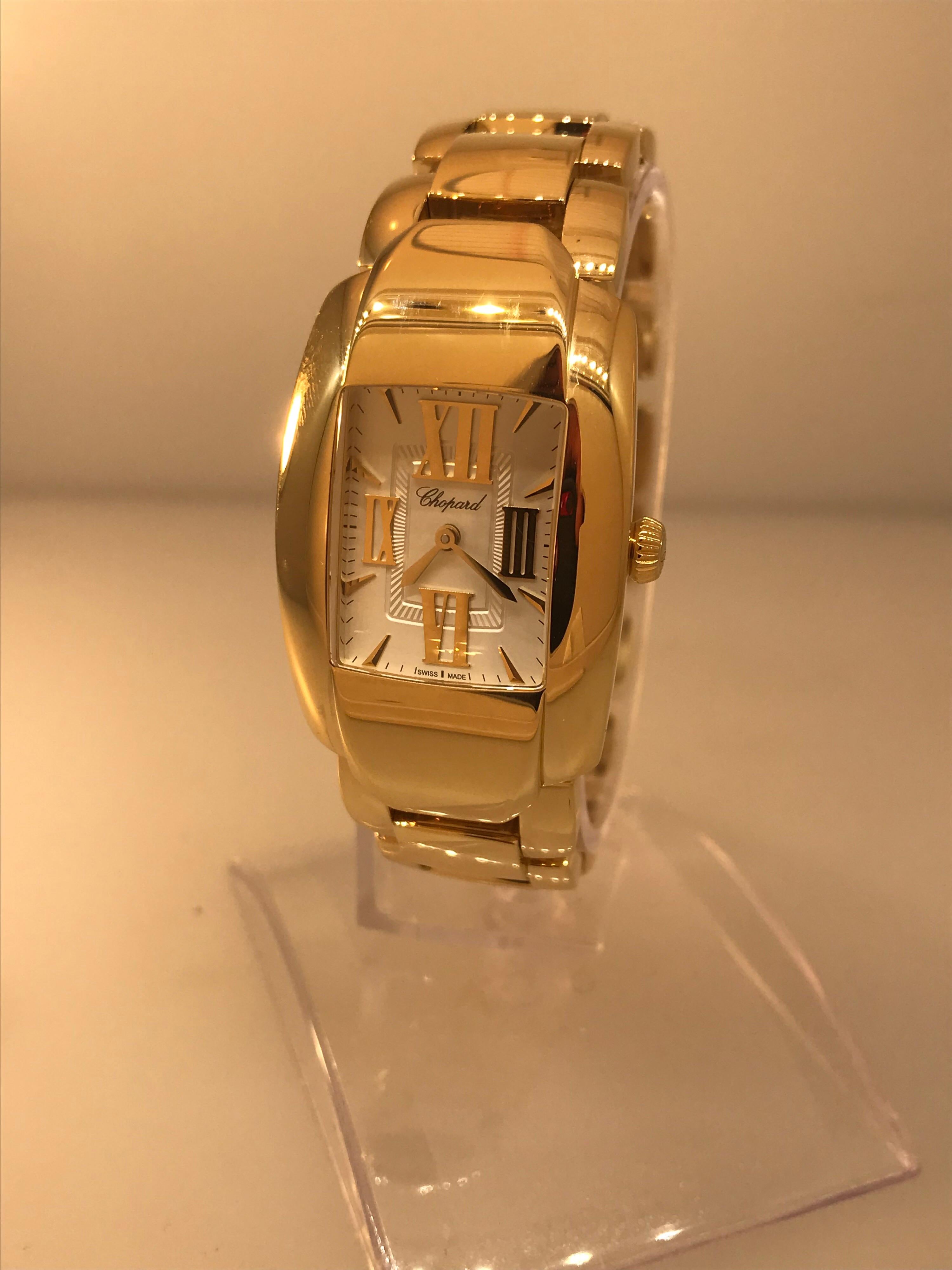 Chopard La Strada 18 Karat Yellow Gold Ladies Bracelet Watch 41/9254 In New Condition For Sale In New York, NY