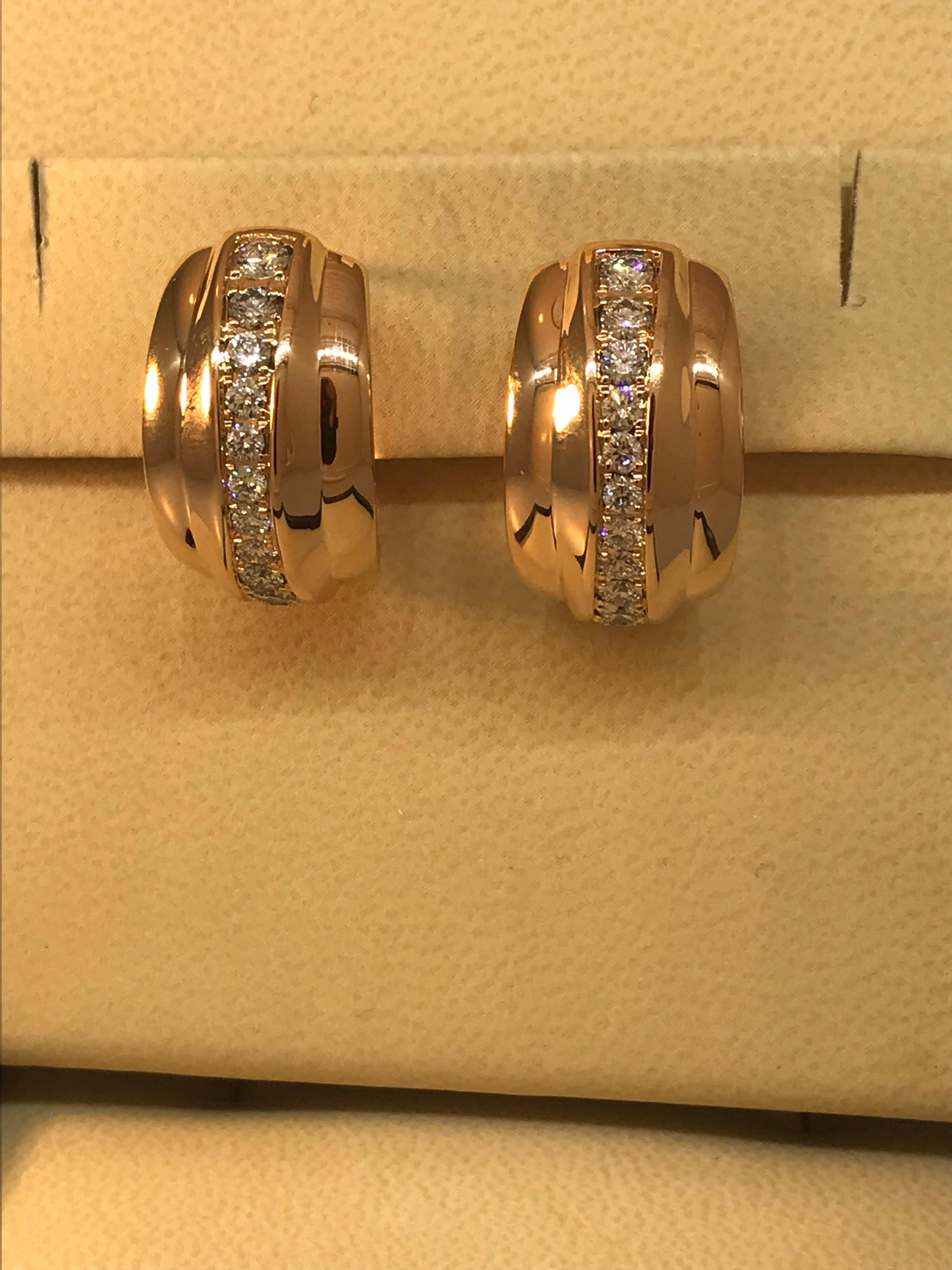 Chopard La Strada 18 Karat Rose Gold and Diamond Earrings 84/9399-5001 For Sale 6