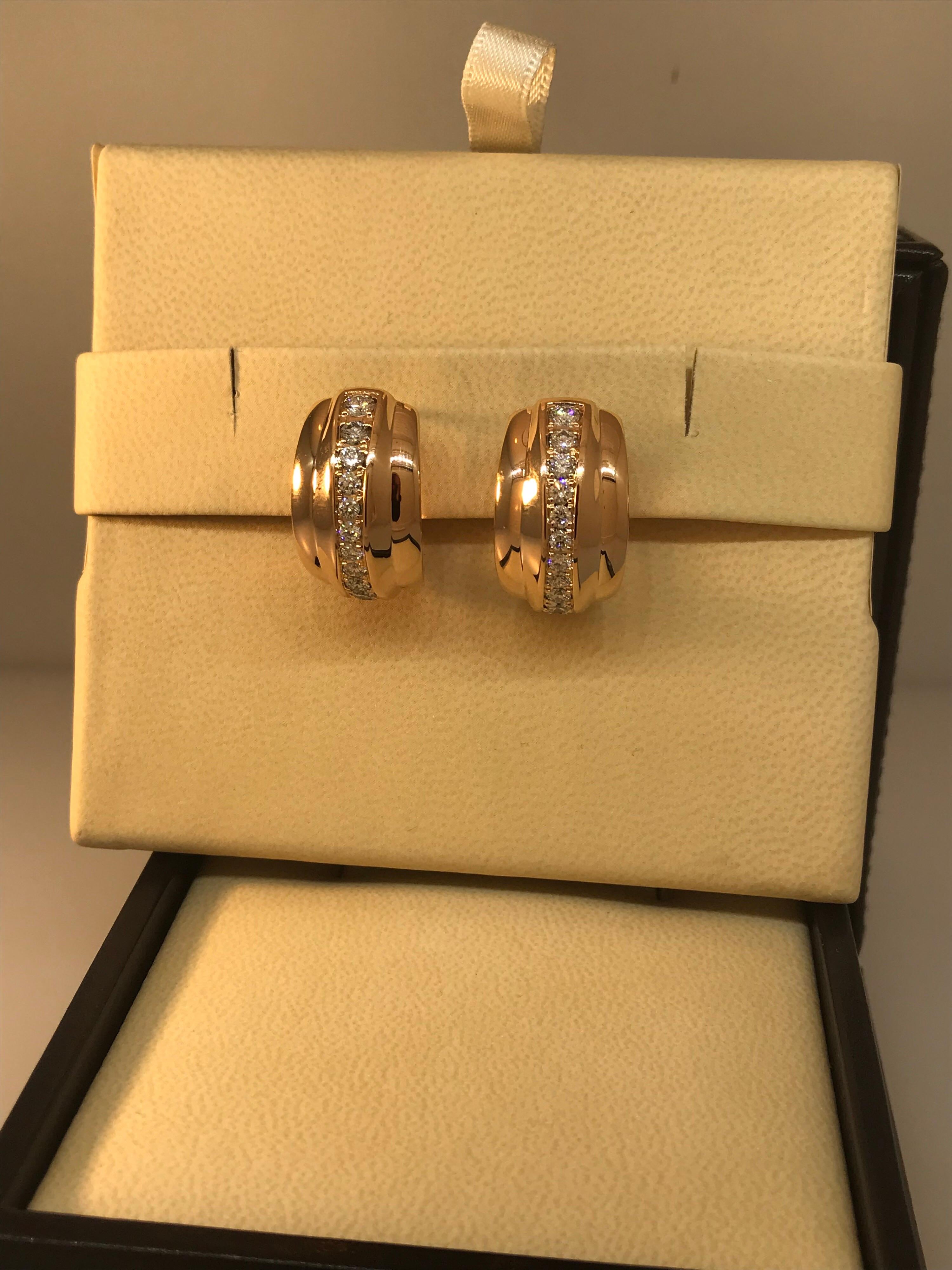 Chopard La Strada 18 Karat Rose Gold and Diamond Earrings 84/9399-5001 For Sale 7