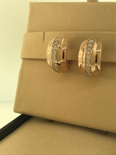 Chopard La Strada 18 Karat Rose Gold and Diamond Earrings 84/9399-5001
