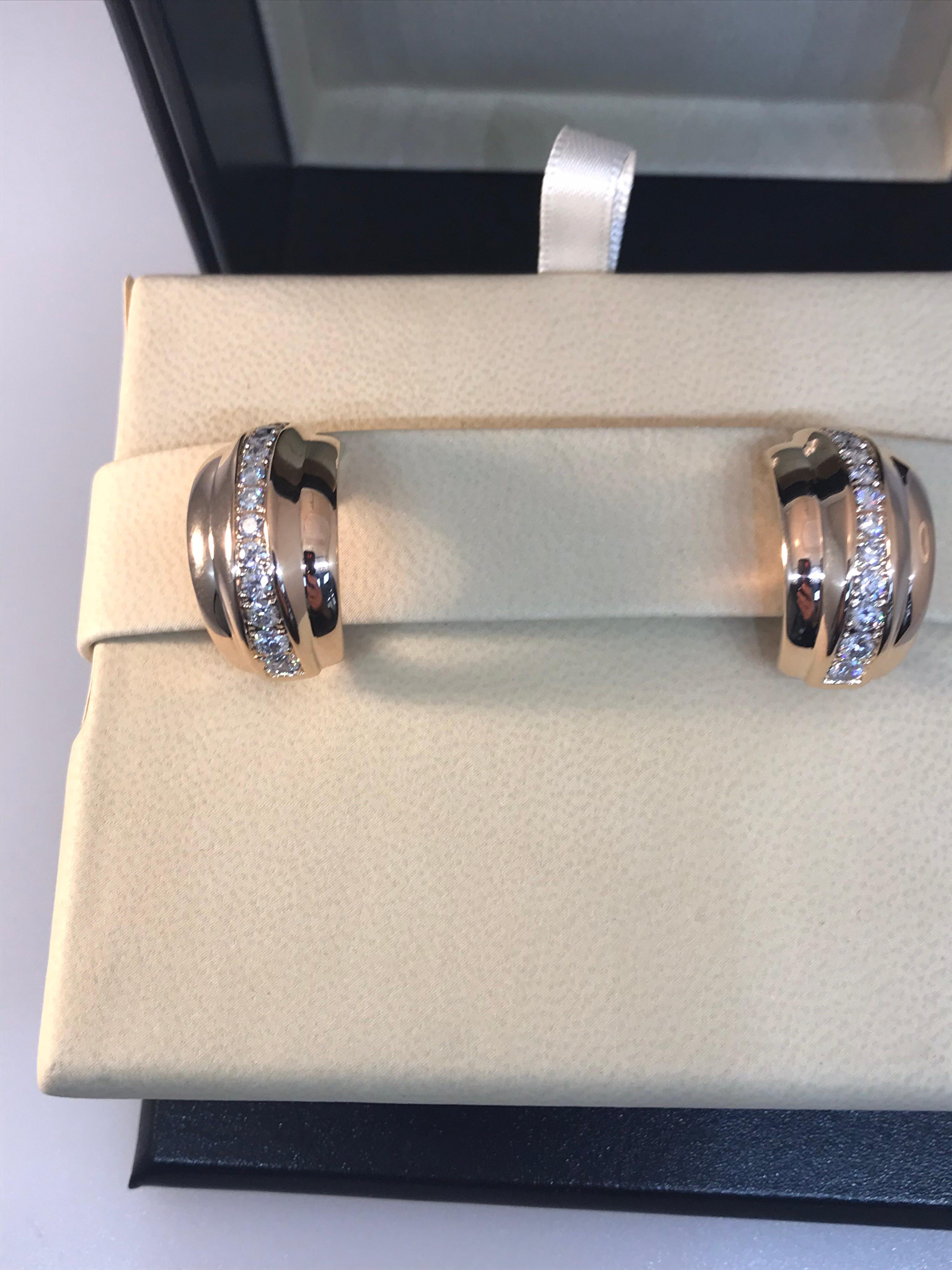 Chopard La Strada 18 Karat Rose Gold and Diamond Earrings 84/9399-5001 For Sale 1