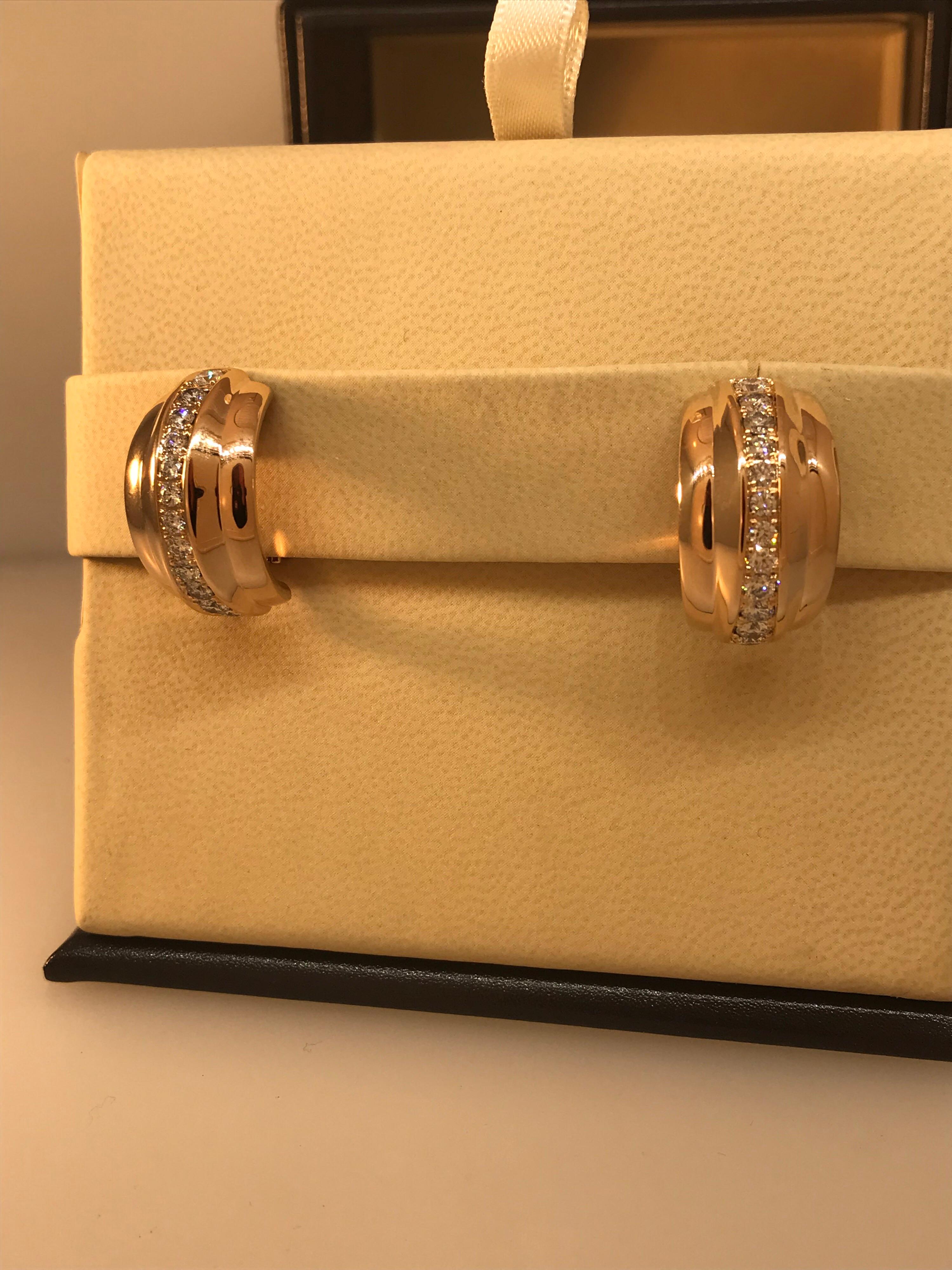 Chopard La Strada 18 Karat Rose Gold and Diamond Earrings 84/9399-5001 For Sale 3