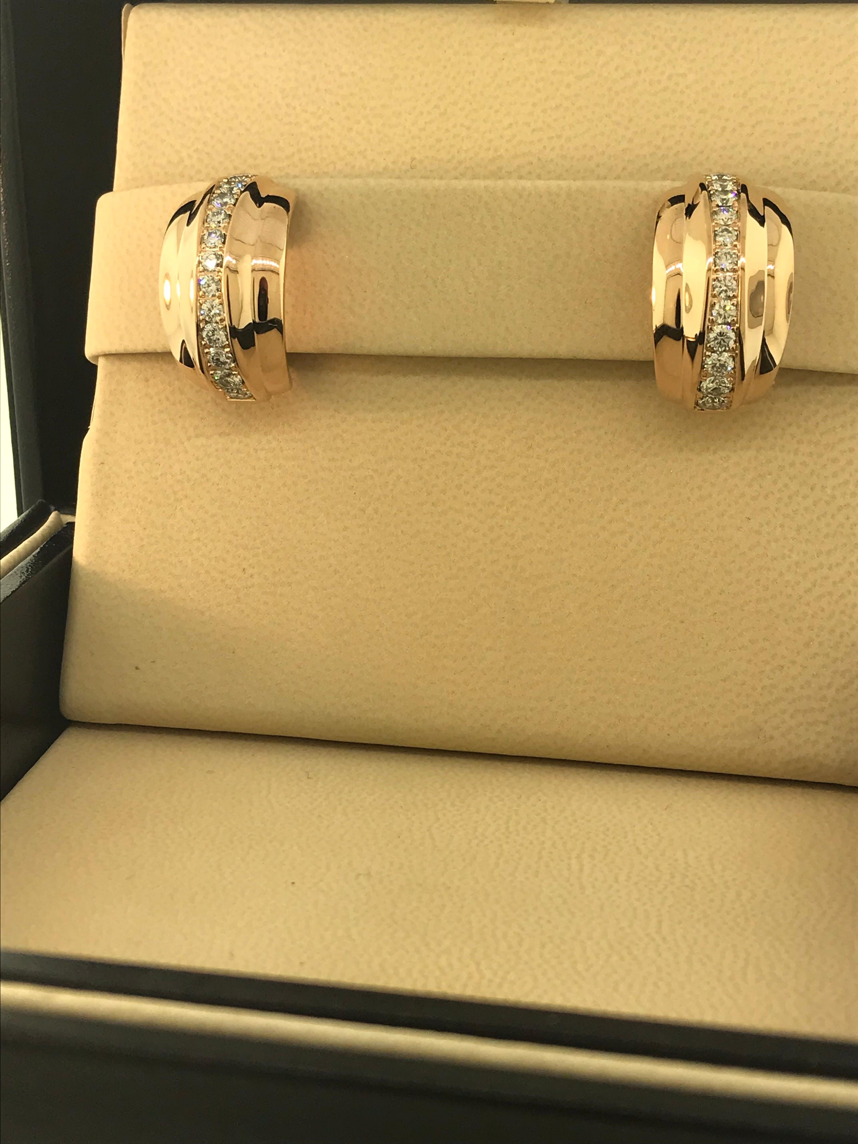 Chopard La Strada 18 Karat Rose Gold and Diamond Earrings 84/9399-5001 For Sale 4