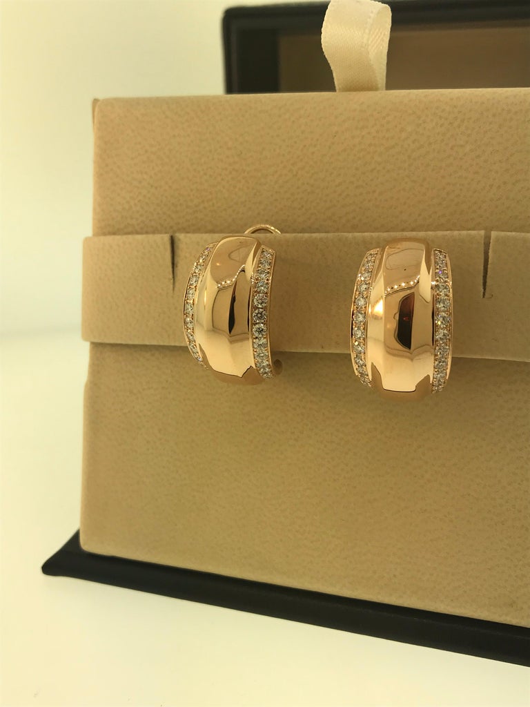 Chopard La Strada 18 Karat Rose Gold and Diamond Earrings 84/9402-5001 ...