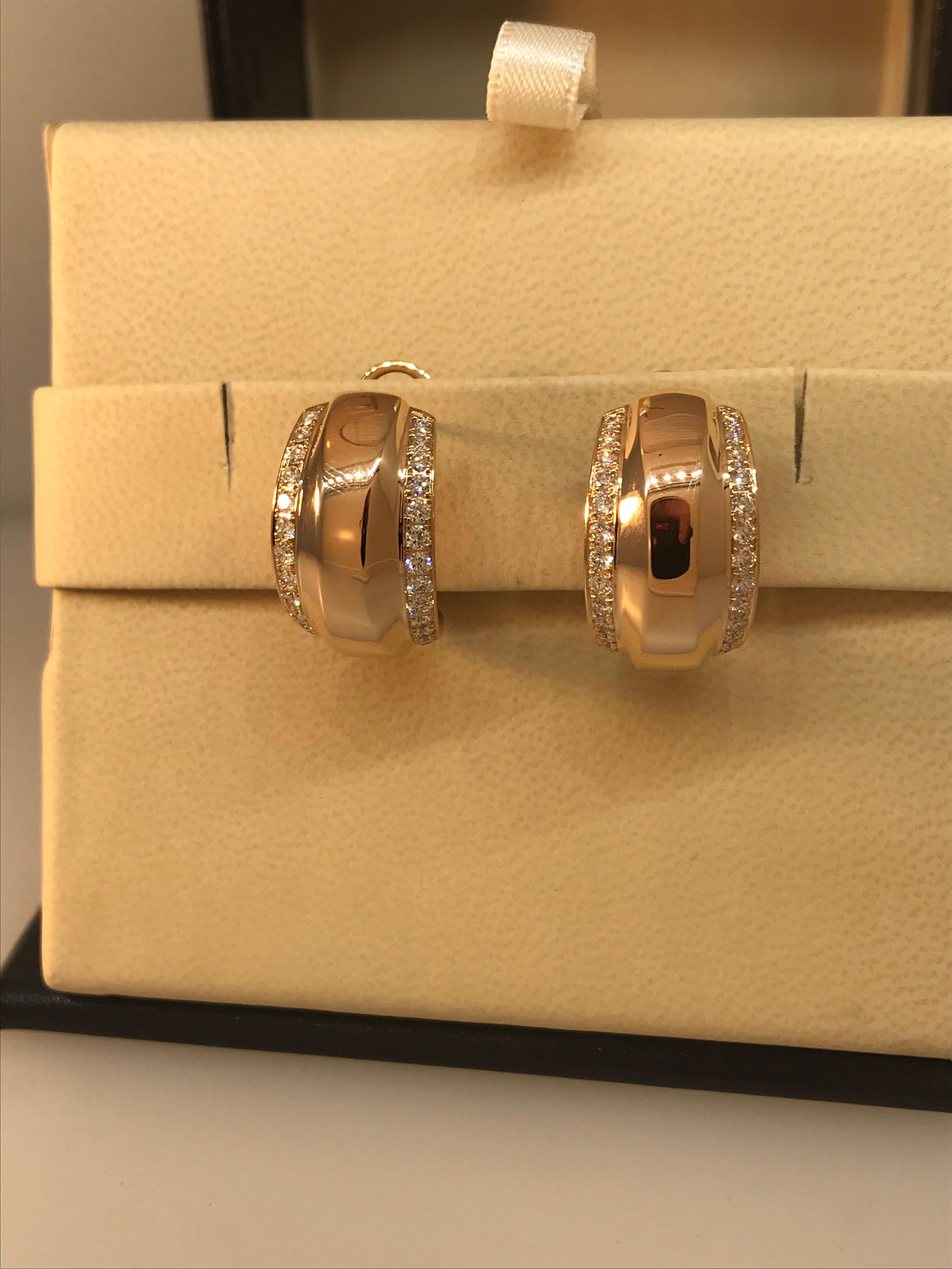 Chopard La Strada 18 Karat Rose Gold and Diamond Earrings 84/9402-5001 For Sale 1