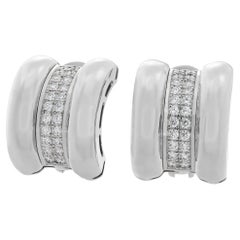 Chopard La Strada 18k white gold huggies with diamonds