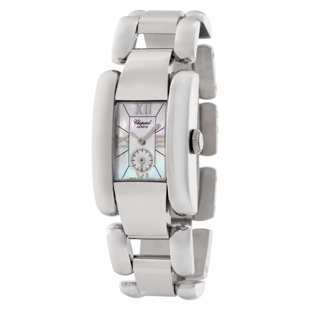 Ladies Chopard La Strada with Mother of Pearl dial in stainless steel. Quartz w/ subseconds. With box and papers. Ref 41/8357. Fine Pre-owned Chopard Watch. Certified preowned Chopard La Strada 41/8357 watch is made out of Stainless steel on a