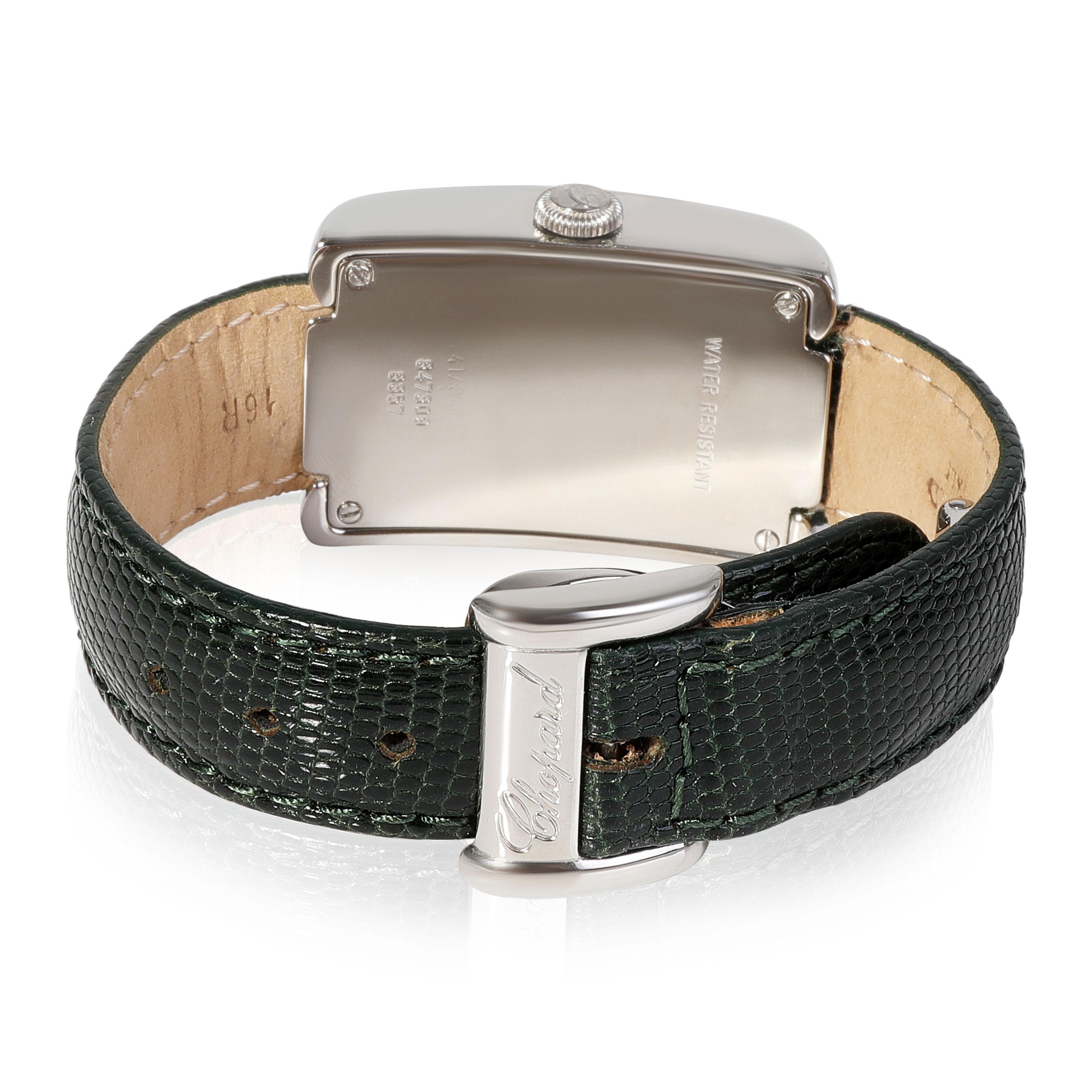 Chopard La Strada 41/8412 Damenuhr in  Rostfreier Stahl

SKU: 115250

PRIMÄRE DETAILS
Marke: Chopard
Modell: La Strada
Herkunftsland: Schweiz
Uhrwerk Typ: Quarz: Batterie
Jahr der Herstellung: 2000-2009
Zustand: Einzelhandelspreis 9430 USD. In