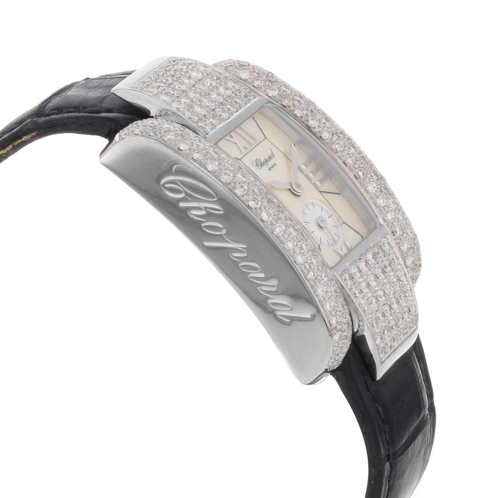 Chopard La Strada Custom Diamonds 18 Karat Gold Quartz Ladies Watch 41/6802 In Good Condition In New York, NY