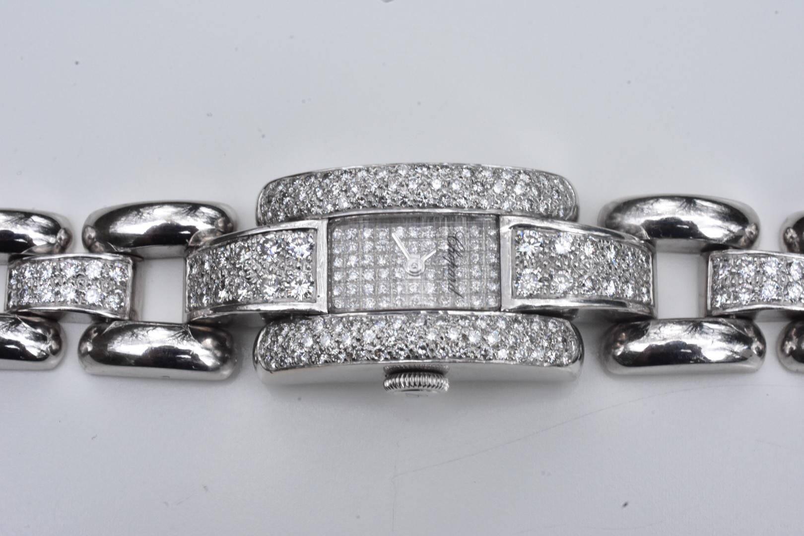 Chopard White Gold Diamond La Strada Quartz Wristwatch In Good Condition For Sale In London, GB