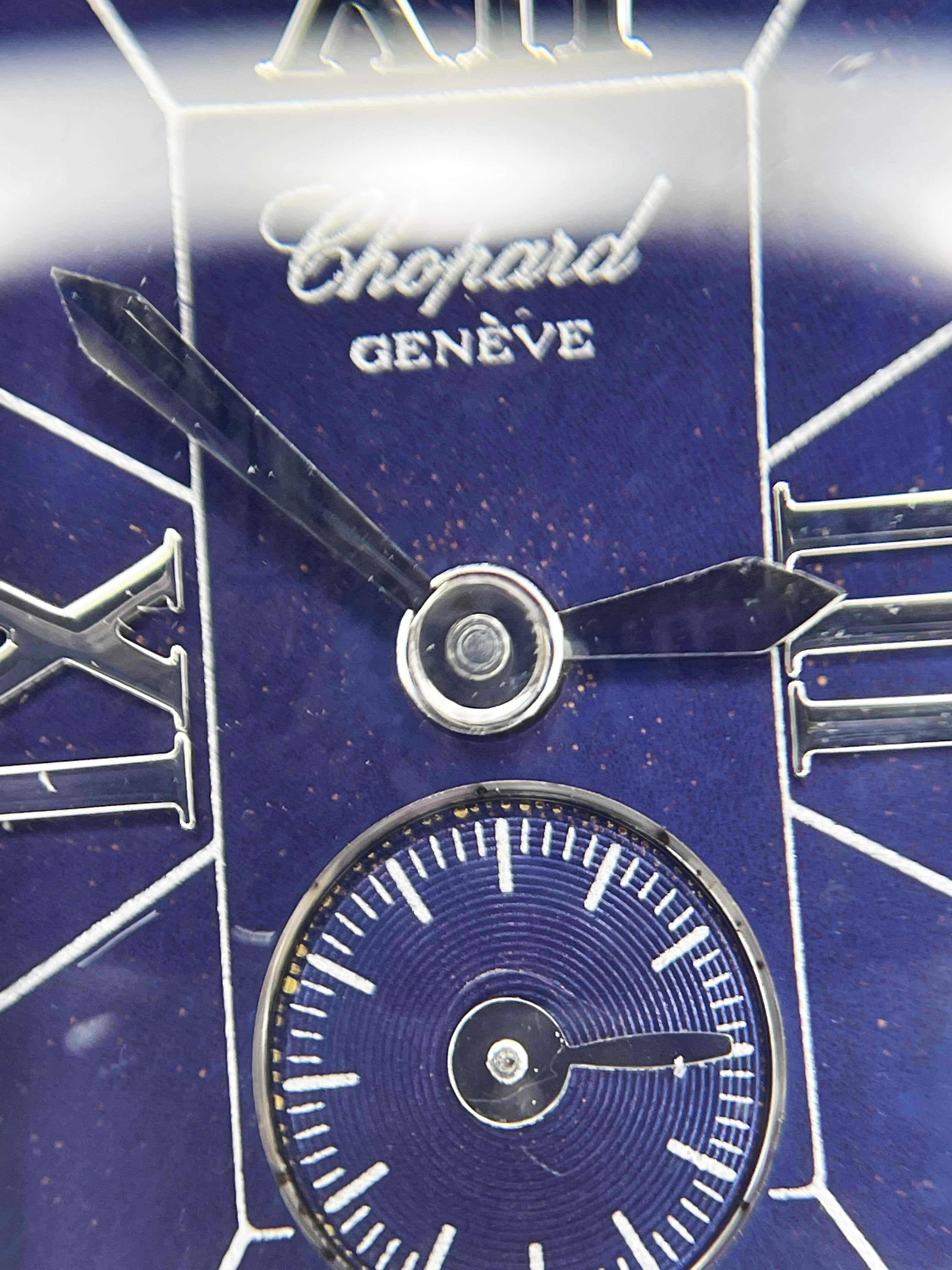 Chopard La Strada Geneve Montre pour femme en acier inoxydable à cadran bleu 8357 en vente 2
