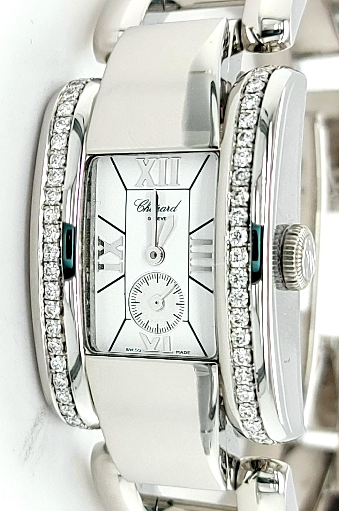 Chopard La Strada Ladies in Steel with Partial Diamond on Bezel For Sale 7