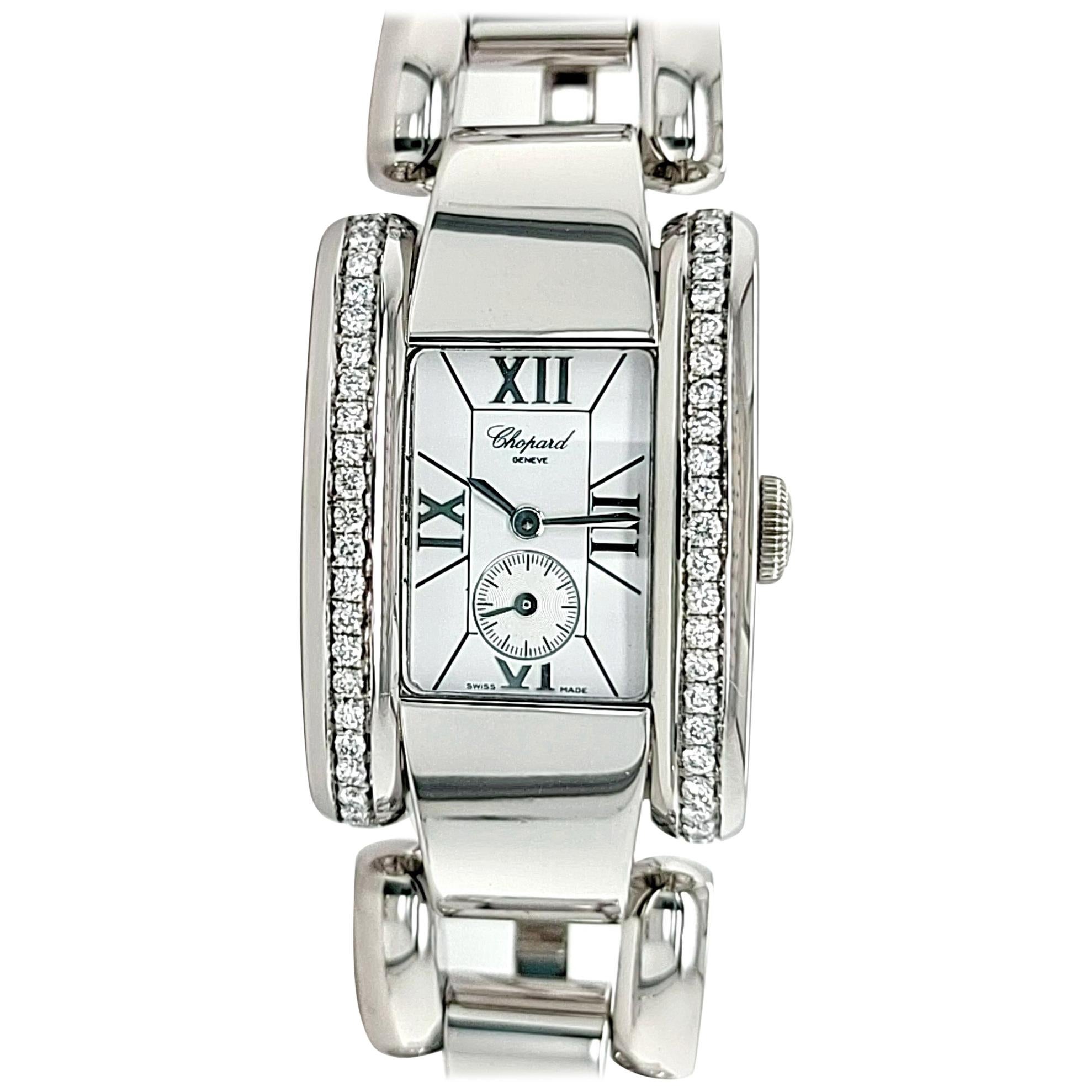 Chopard La Strada Ladies in Steel with Partial Diamond on Bezel For Sale