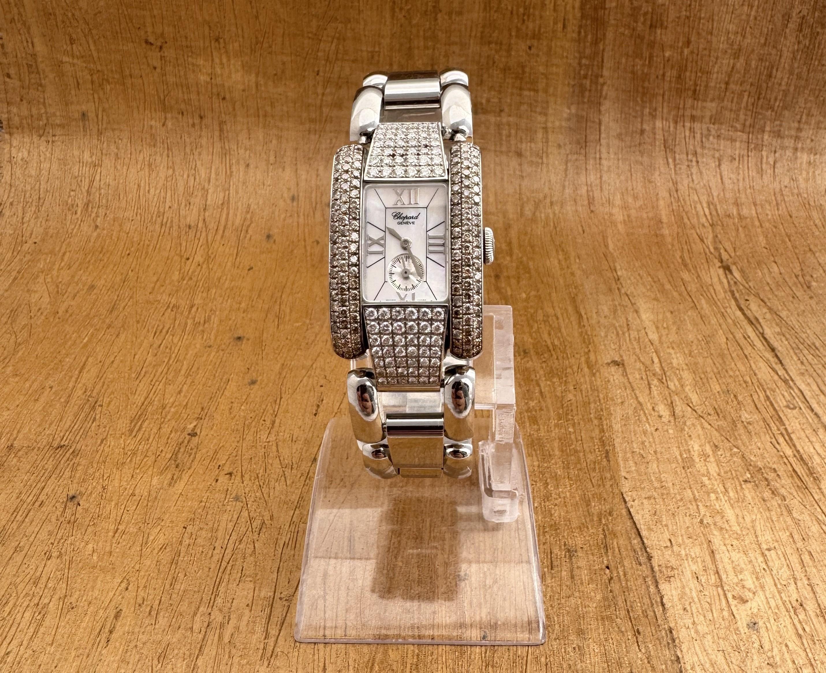 Brilliant Cut Chopard La Strada ref. 8357 Diamonds Mother Of Pearl Dial In Original Box For Sale