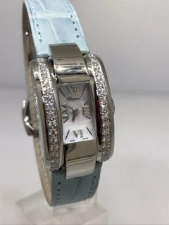 Chopard La Strada Stainless Steel Diamond White Dial Leather Band Ladies Watch