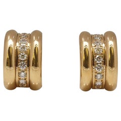 Chopard 'La Strada' Yellow Gold and Diamond Earrings