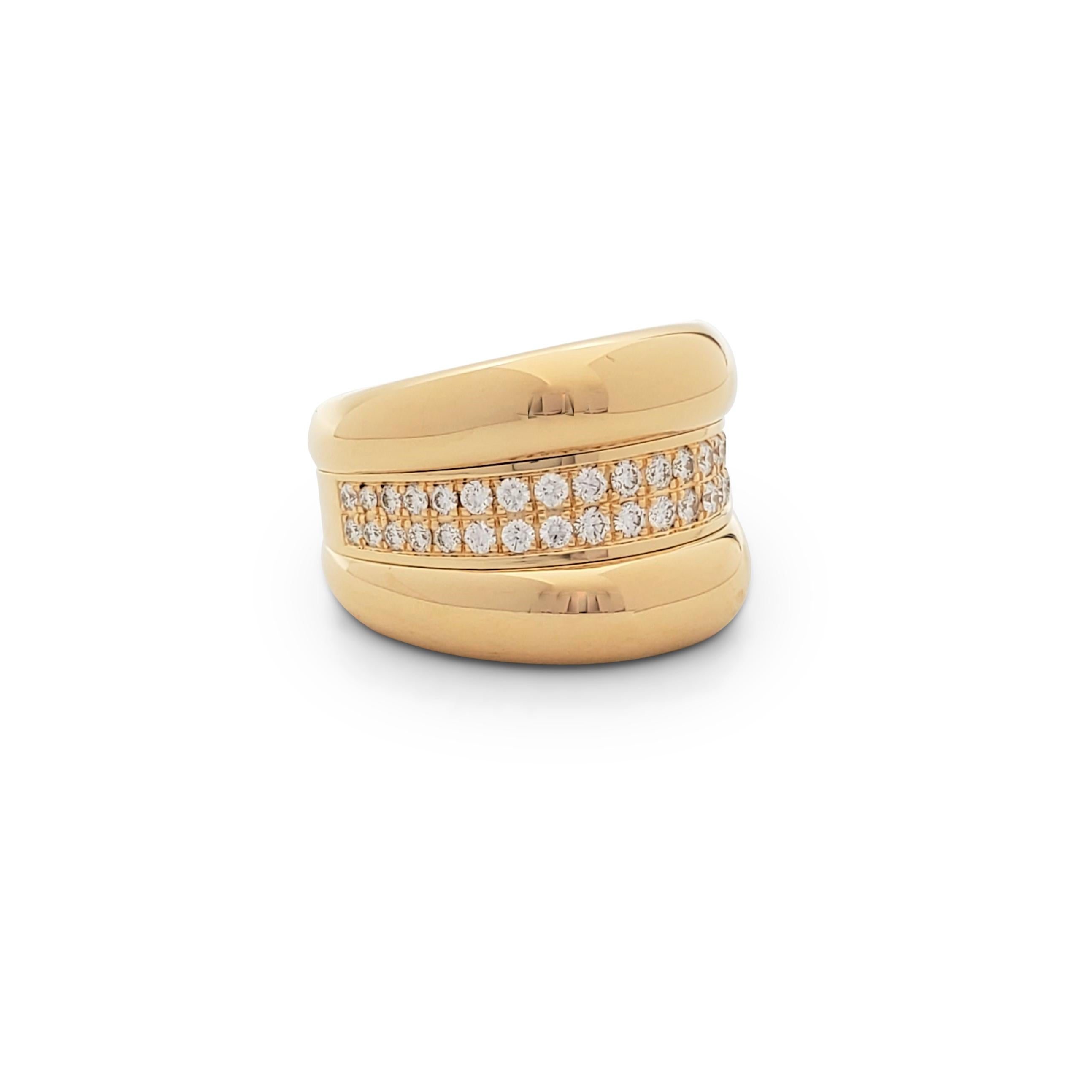 Round Cut Chopard 'La Strada' Yellow Gold and Diamond Ring