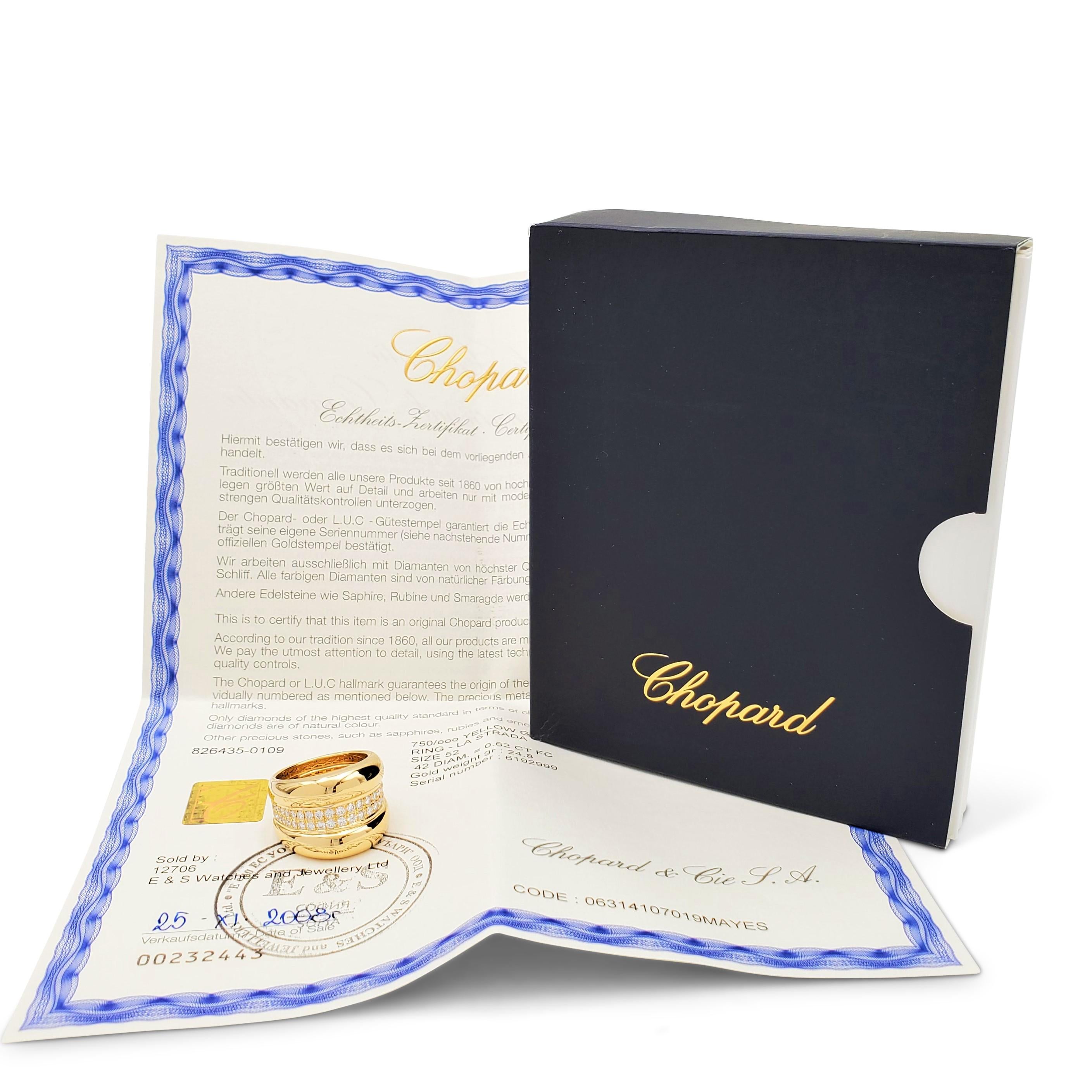 Women's Chopard 'La Strada' Yellow Gold and Diamond Ring
