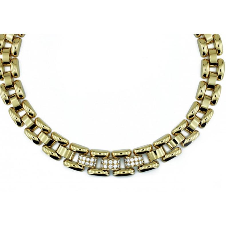 Chopard La Strada Yellow Gold Necklace with Diamonds

Year: 2019
Condition: New

Total diamond weight: 2.09 ct
[ 34 diamonds ]
Color: F-G
Clarity: IF-VVS

167.8 grams
