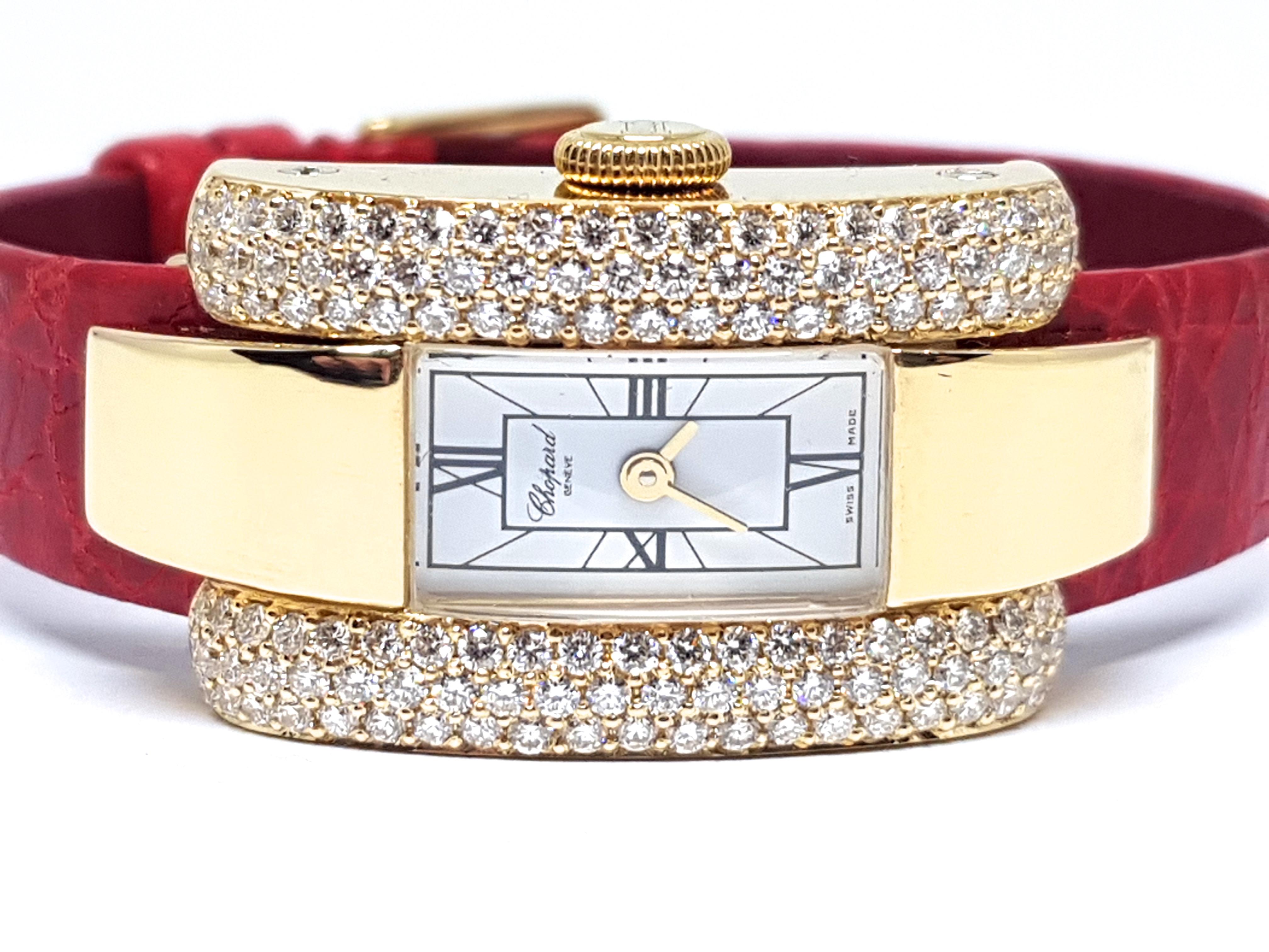 Chopard La Strada Yellow Gold White Diamonds Watch 4