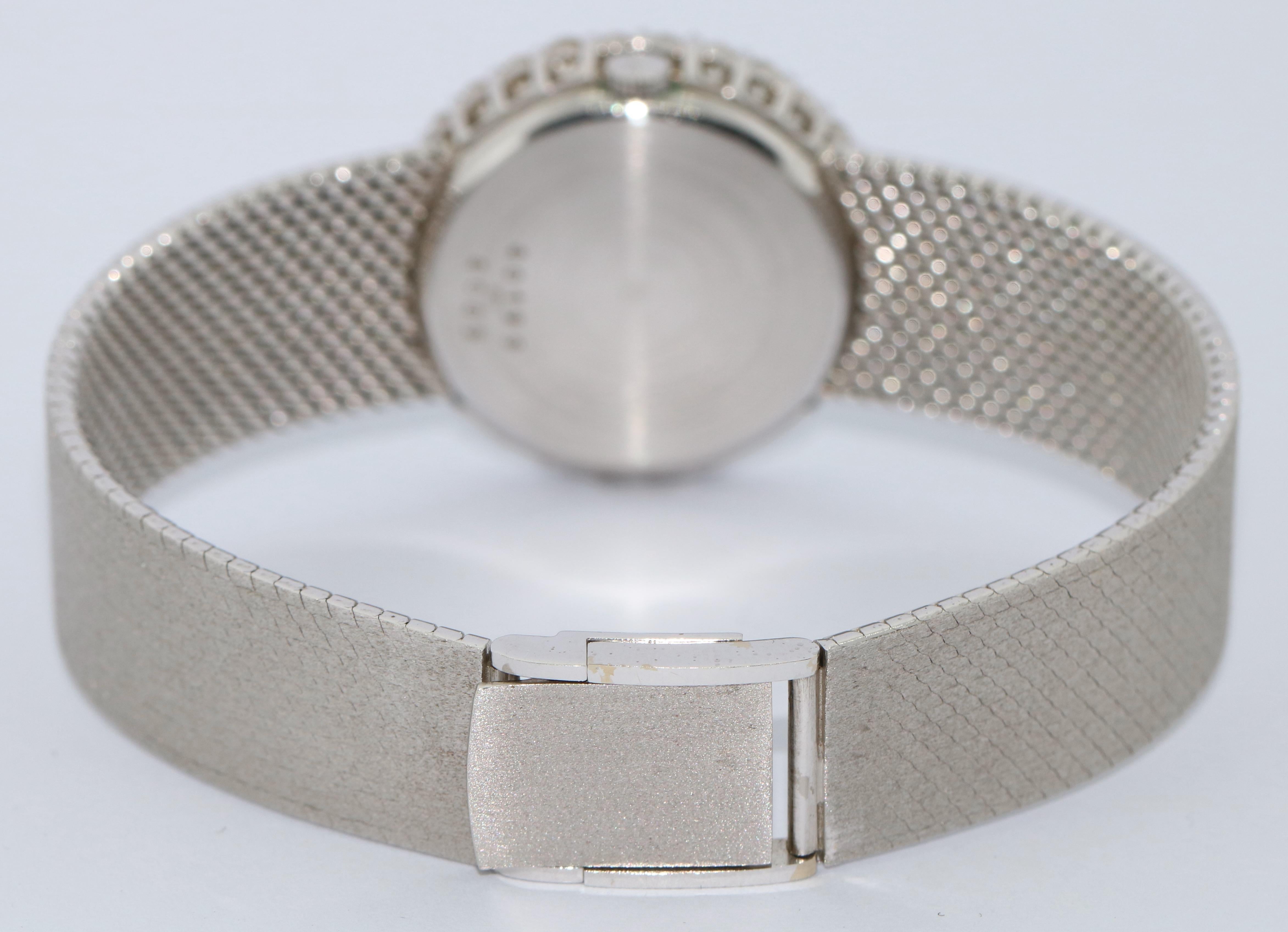 Round Cut Chopard Ladies 18 Karat White Gold Wristwatch with Diamonds