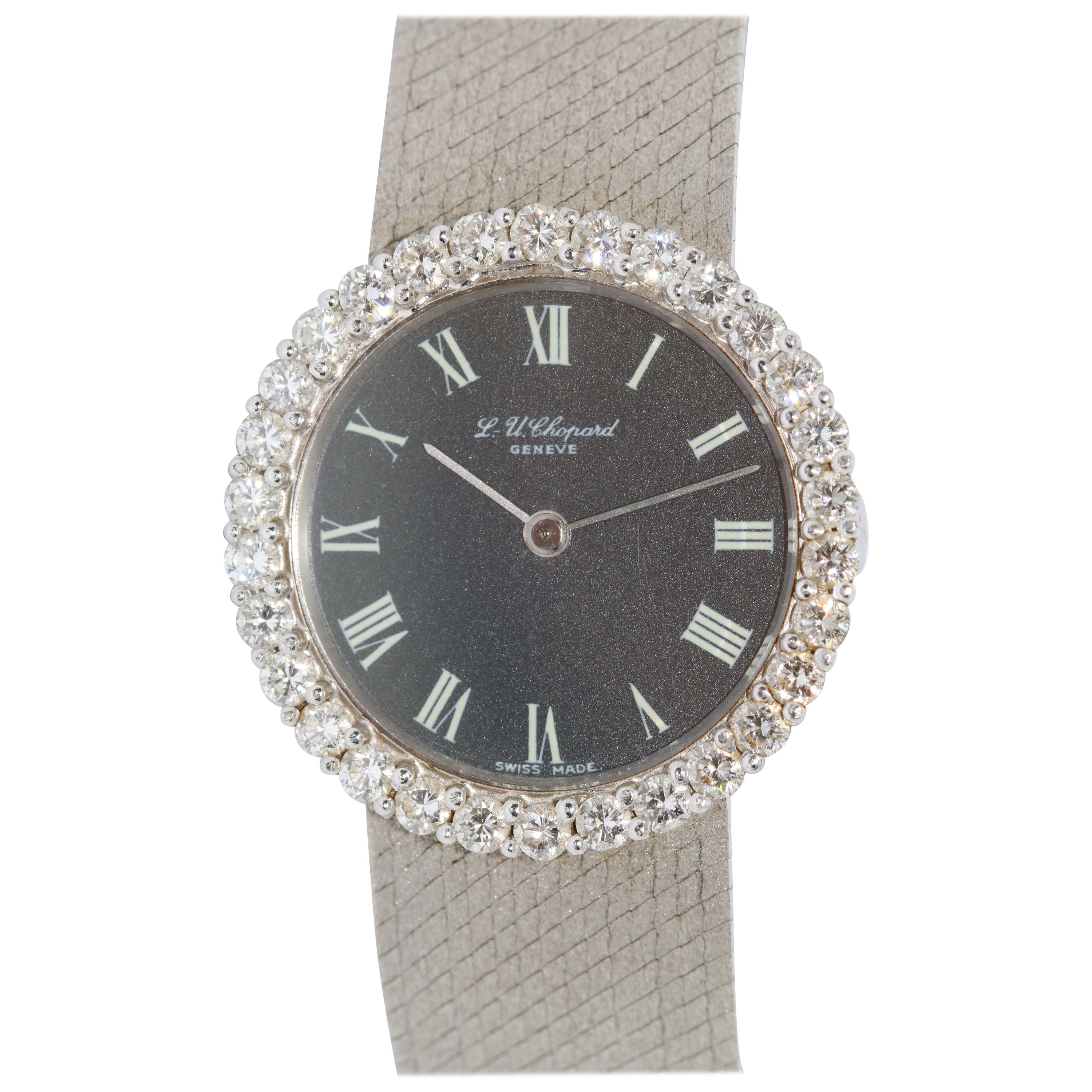 Chopard Ladies 18 Karat White Gold Wristwatch with Diamonds