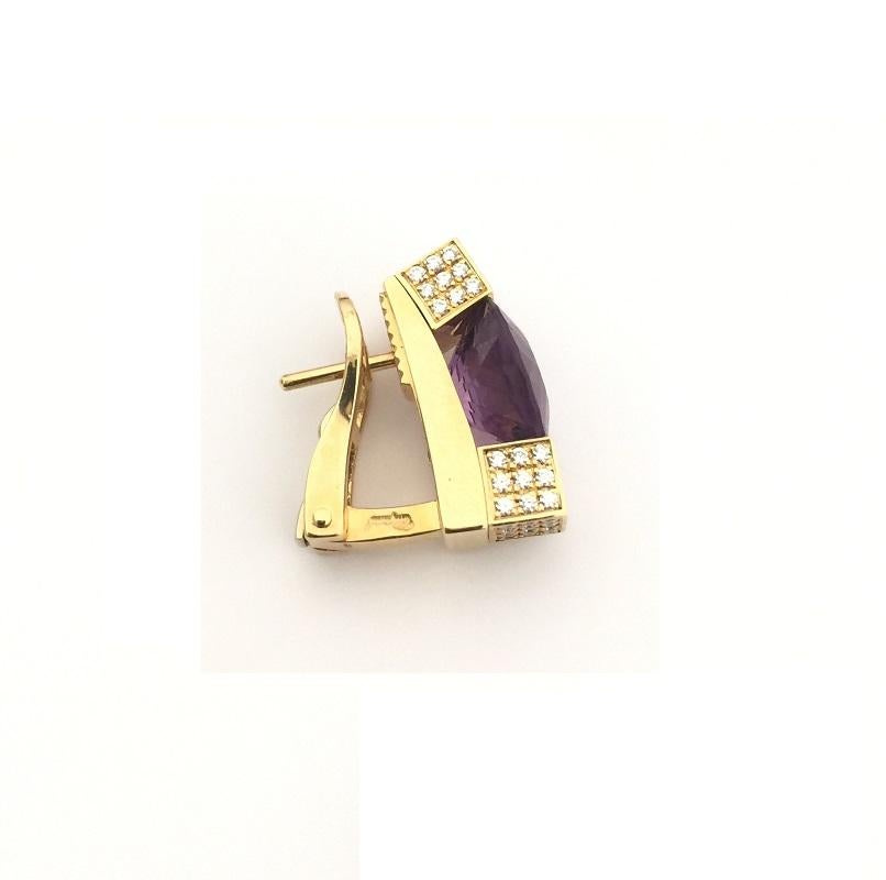Chopard Ladies Amethyst and Diamond Earring in 18k Yellow Gold 
84/3975/5