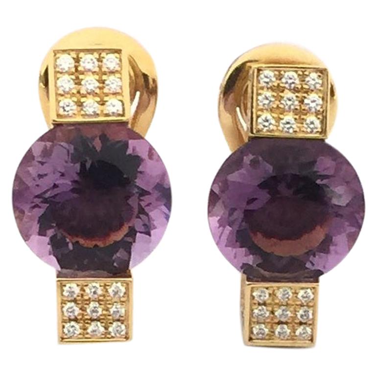 Chopard Ladies Amethyst and Diamond Earring 84/3975/5