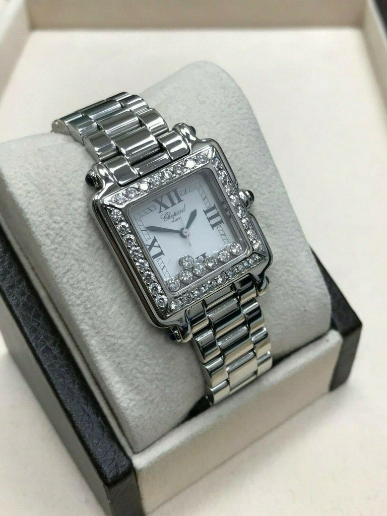 Chopard Ladies Diamond Happy Sport 27 / 8349 / 23 Stainless Steel For ...